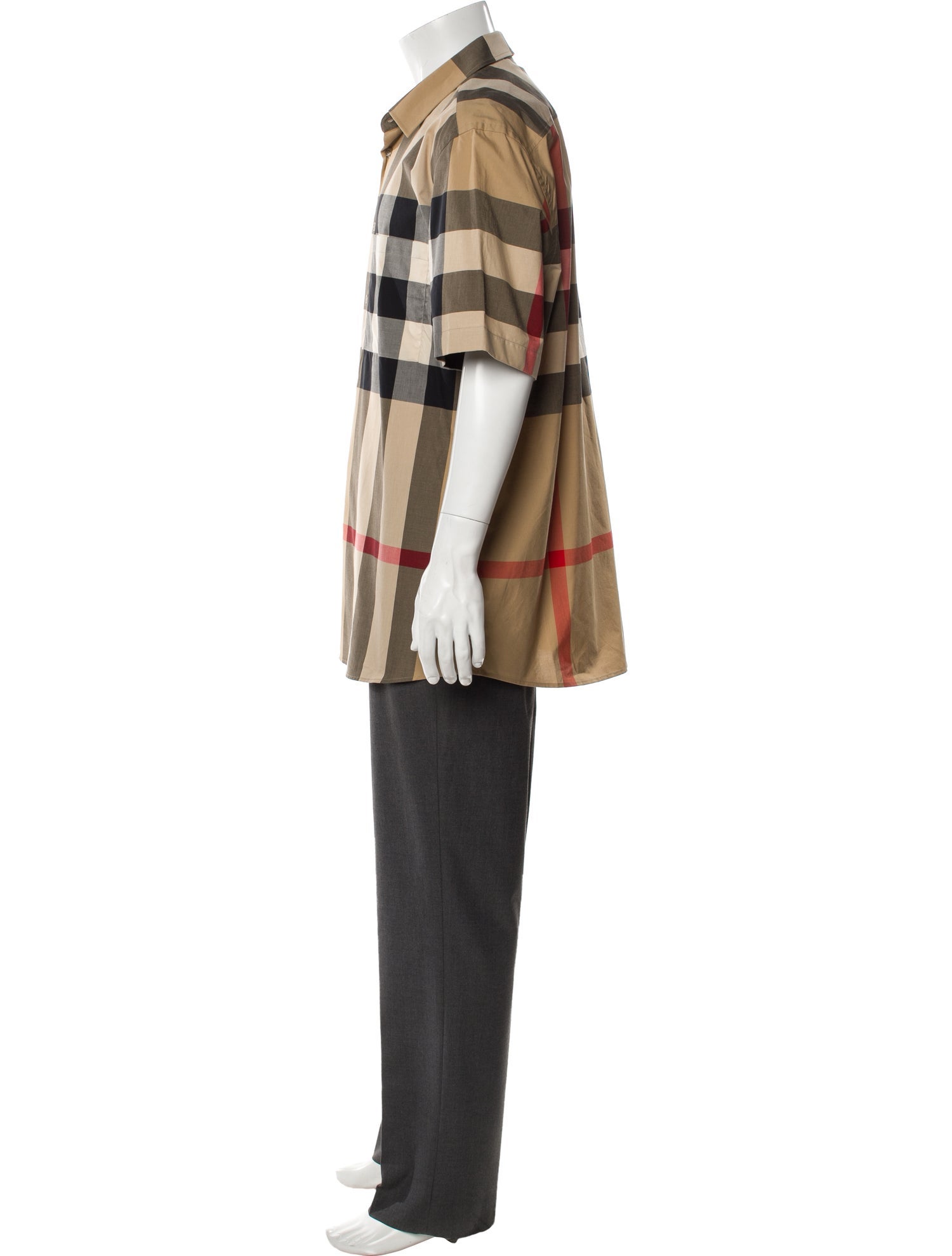 Burberry Plaid Print Short Sleeve Shirt w/ Tags