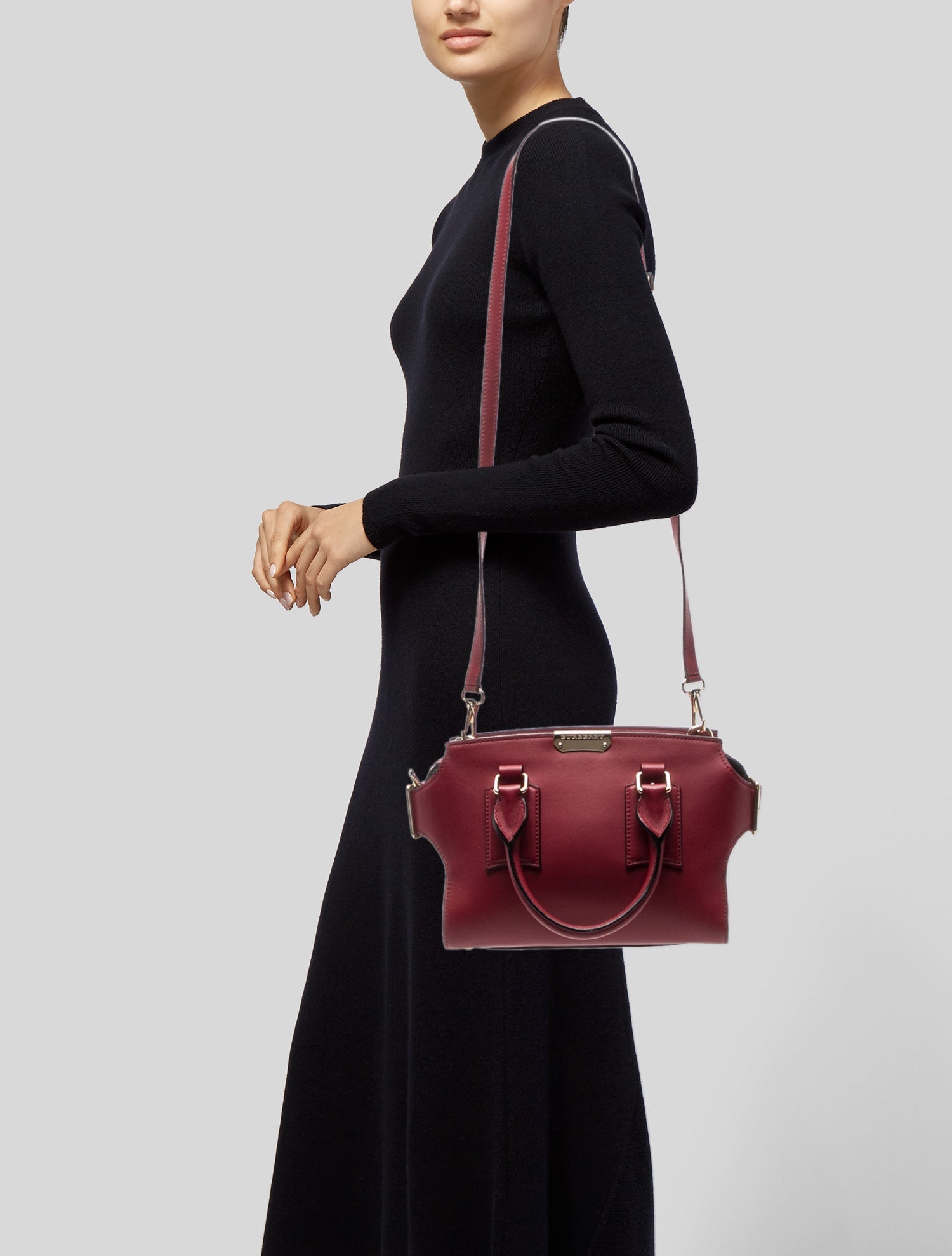 Burberry Calf Leather Top Handle Bag