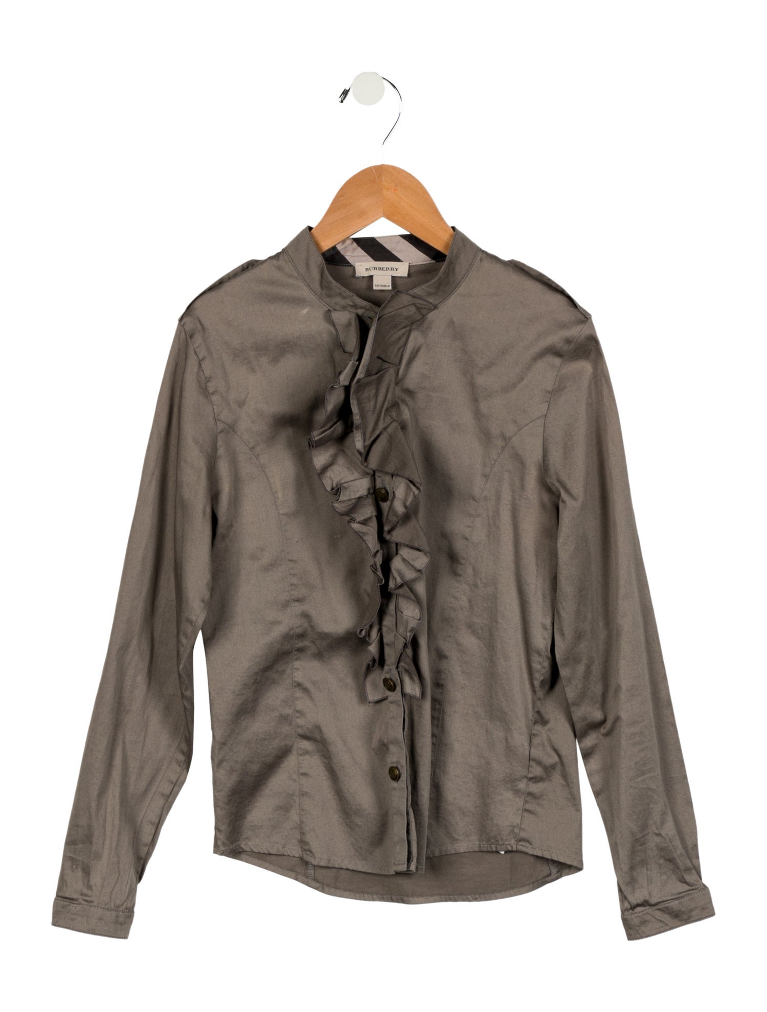 Burberry Girls' Ruffled Long Sleeve Top