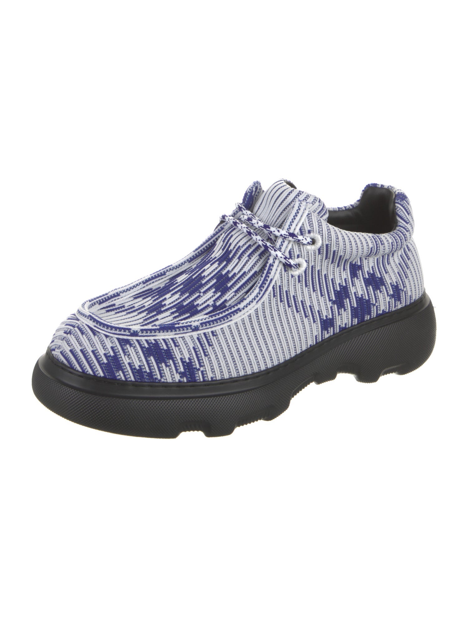 Burberry Leather Printed Boat Shoes