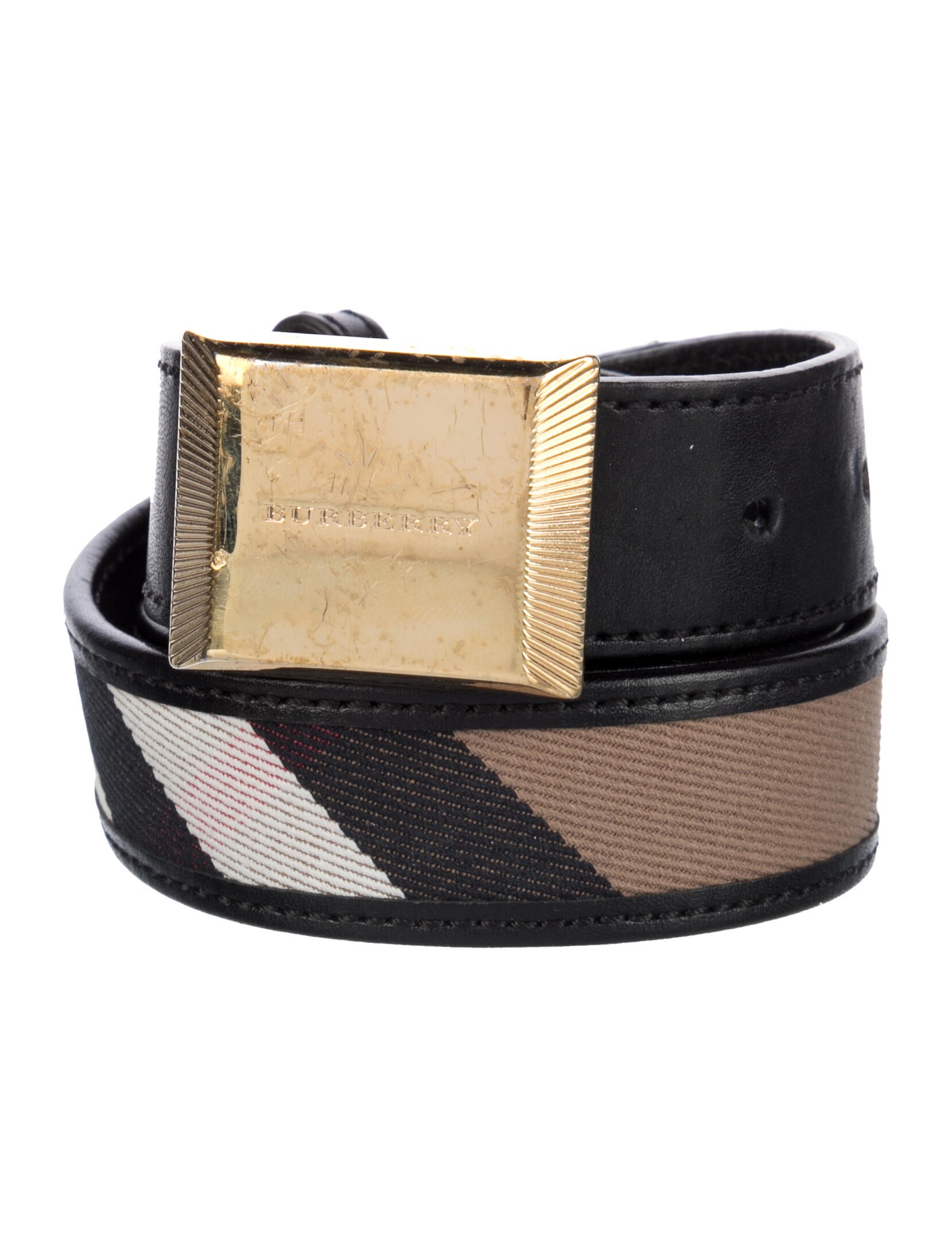 Burberry House Check Pattern Skinny Belt