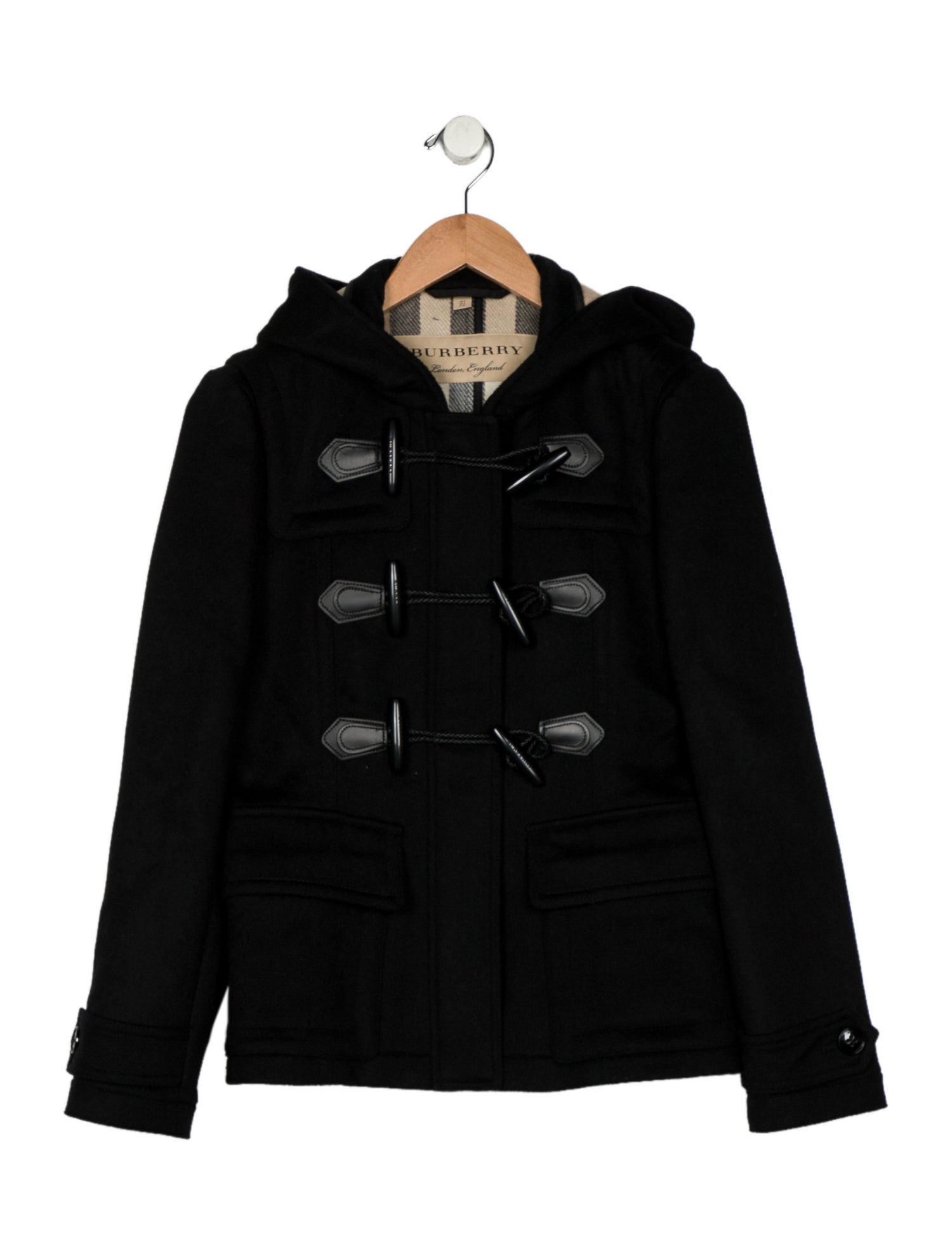 Burberry Boys Wool Coat With Hood