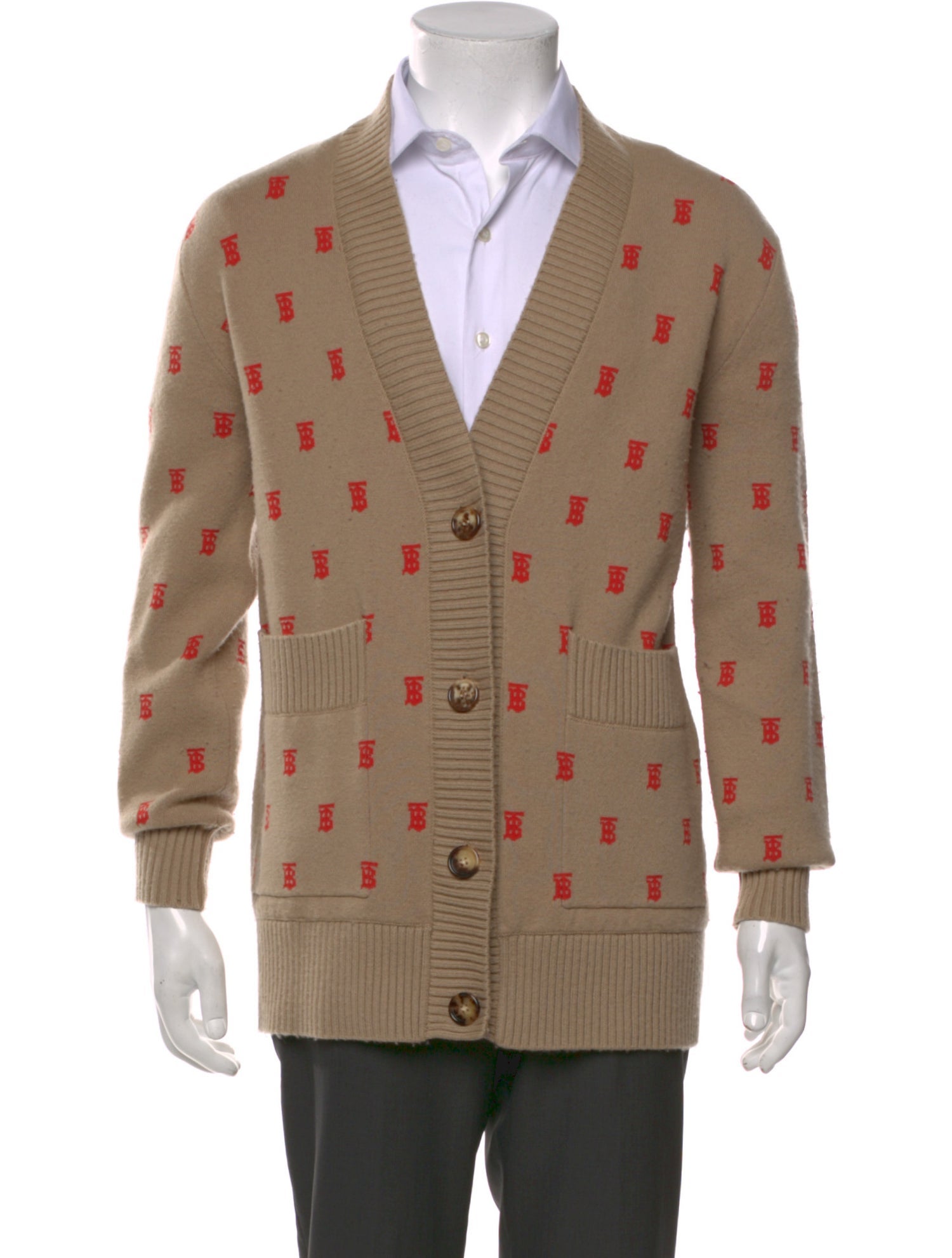 Burberry Printed V-Neck Cardigan