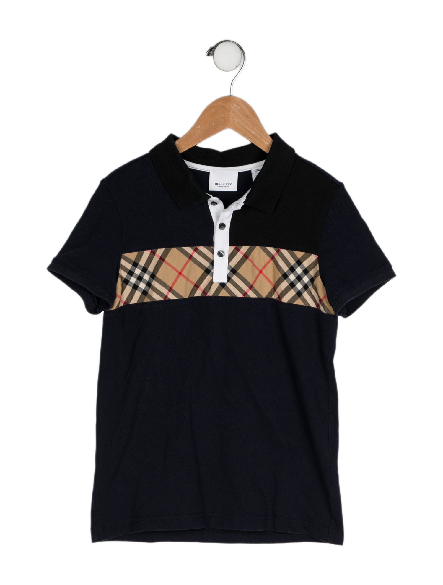 Burberry Check Trim Polo Top