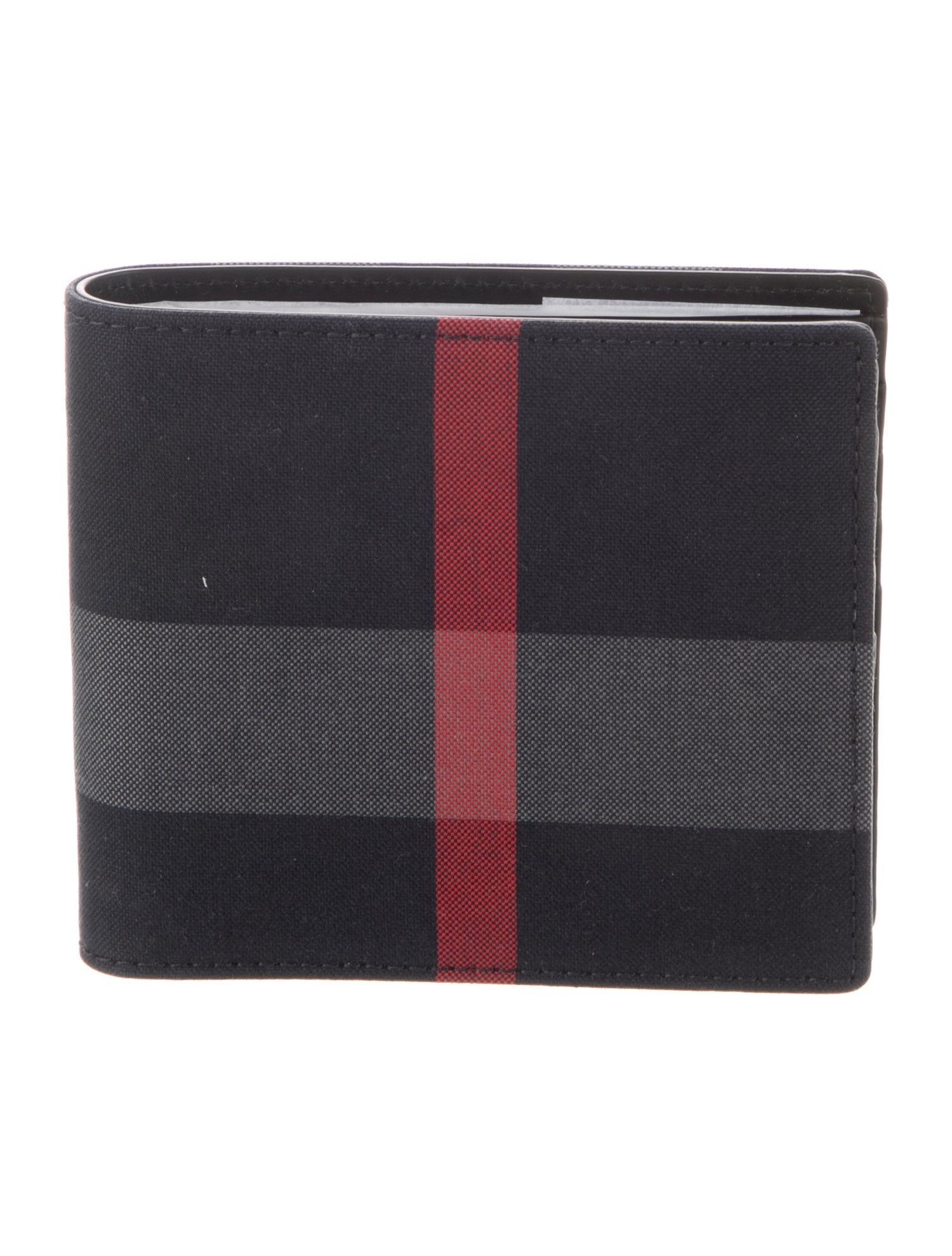 Burberry Plaid Print Bifold Wallet