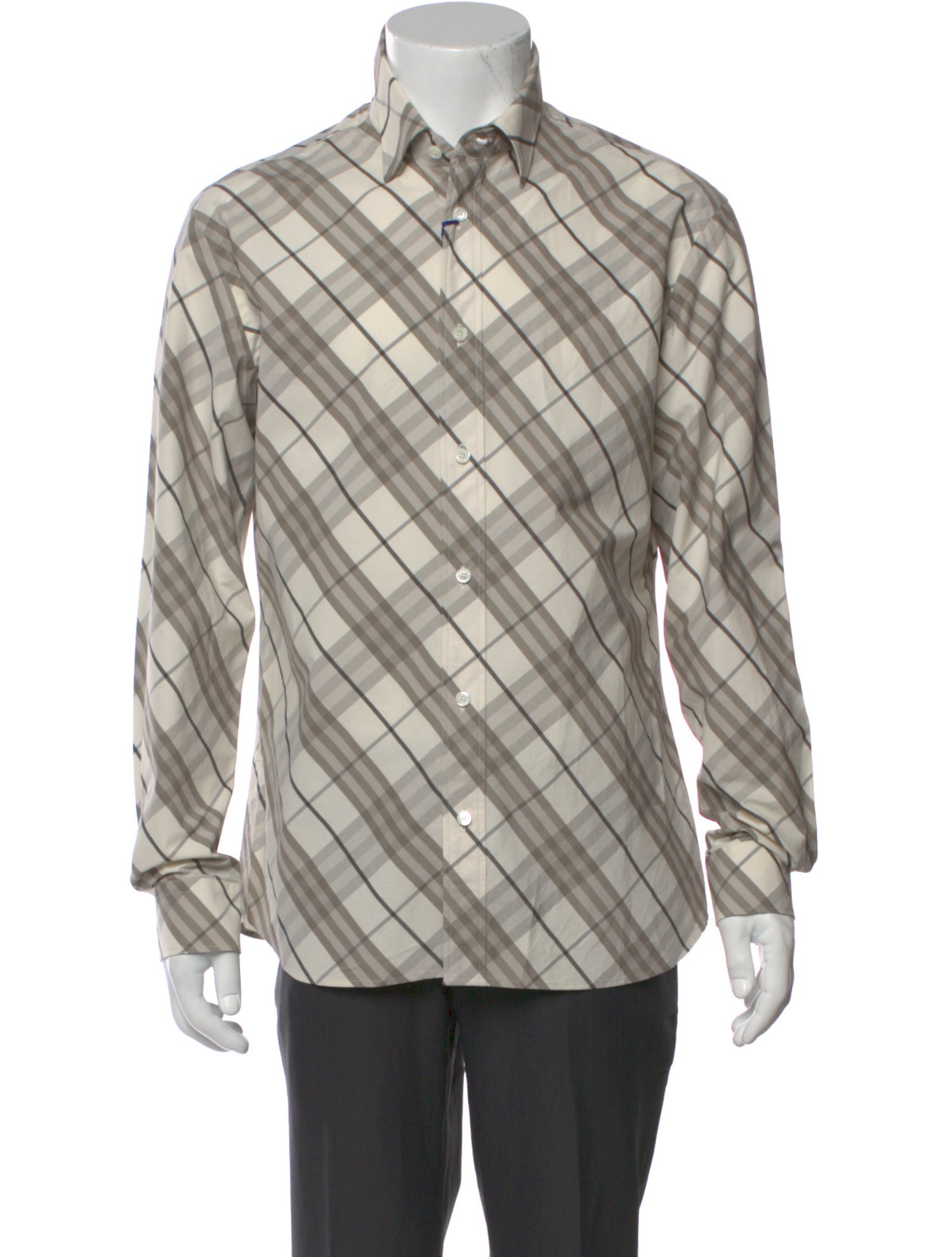 Burberry Plaid Print Long Sleeve Dress Shirt w/ Tags