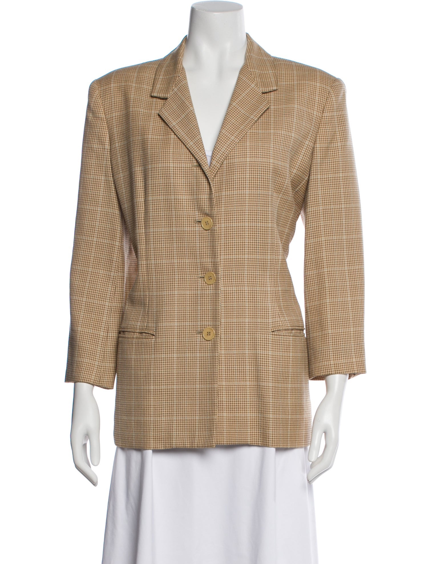 Burberry's Wool Plaid Print Blazer