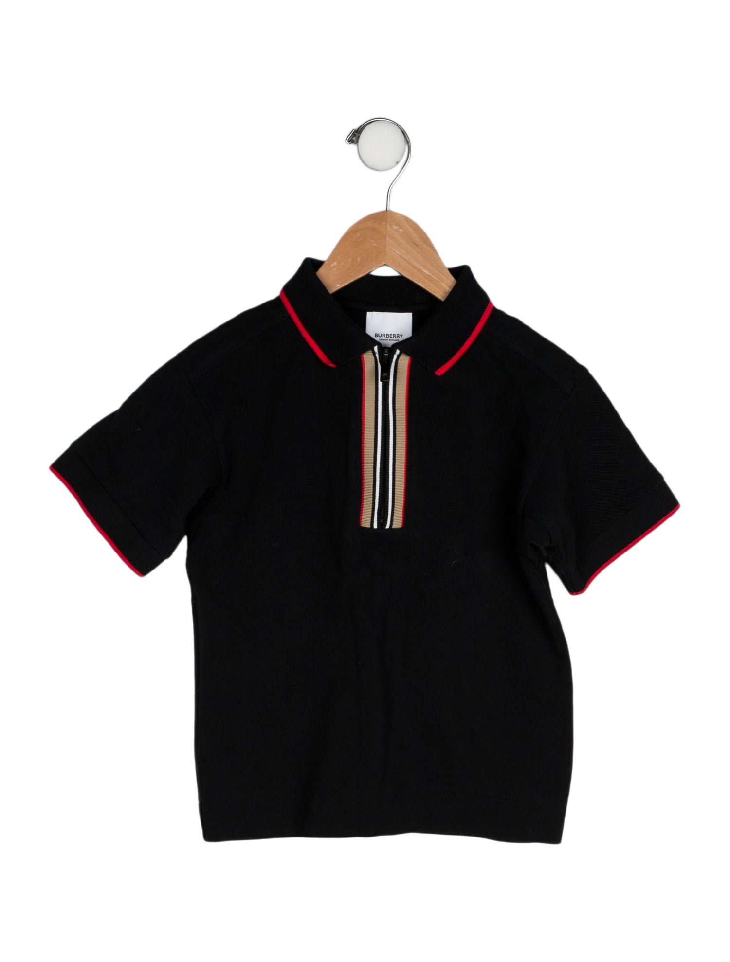 Burberry Check Trim Polo Top