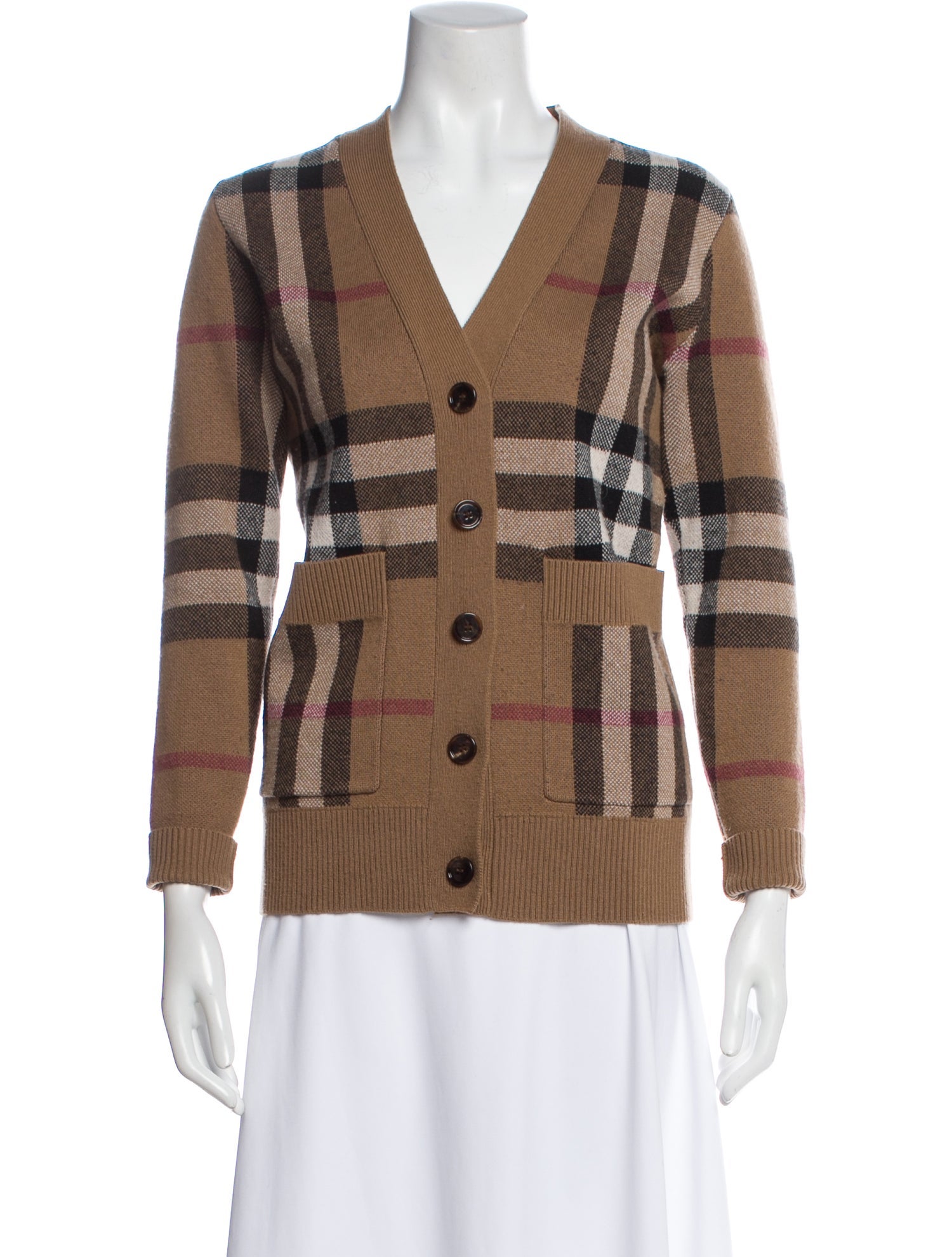 Burberry Wool Plaid Print Sweater