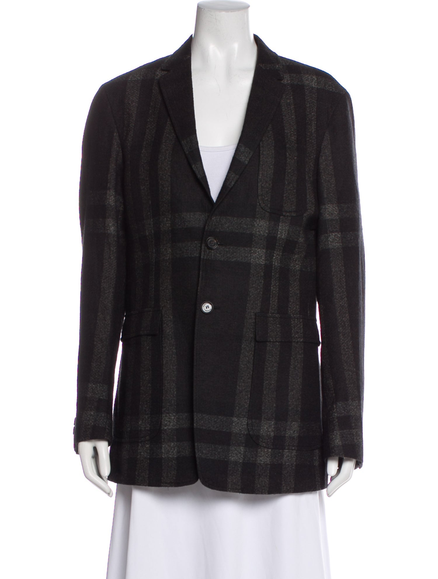 Burberry London Plaid Print Coat