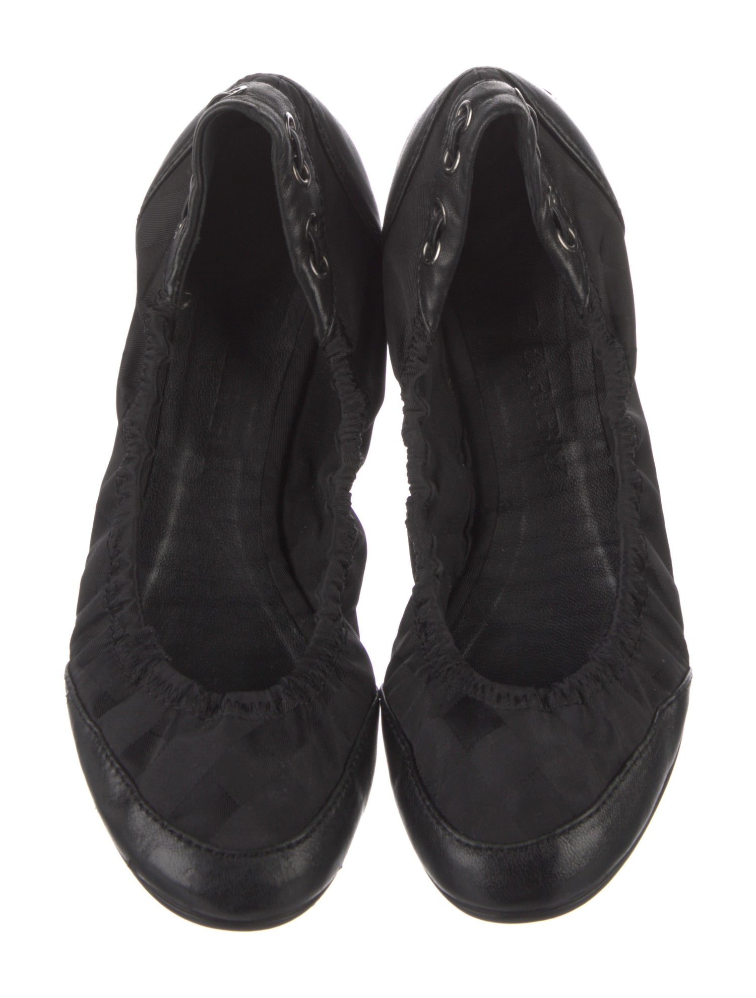 Burberry Nova Check Pattern Canvas Ballet Flats - Purple Flats, Shoes ...