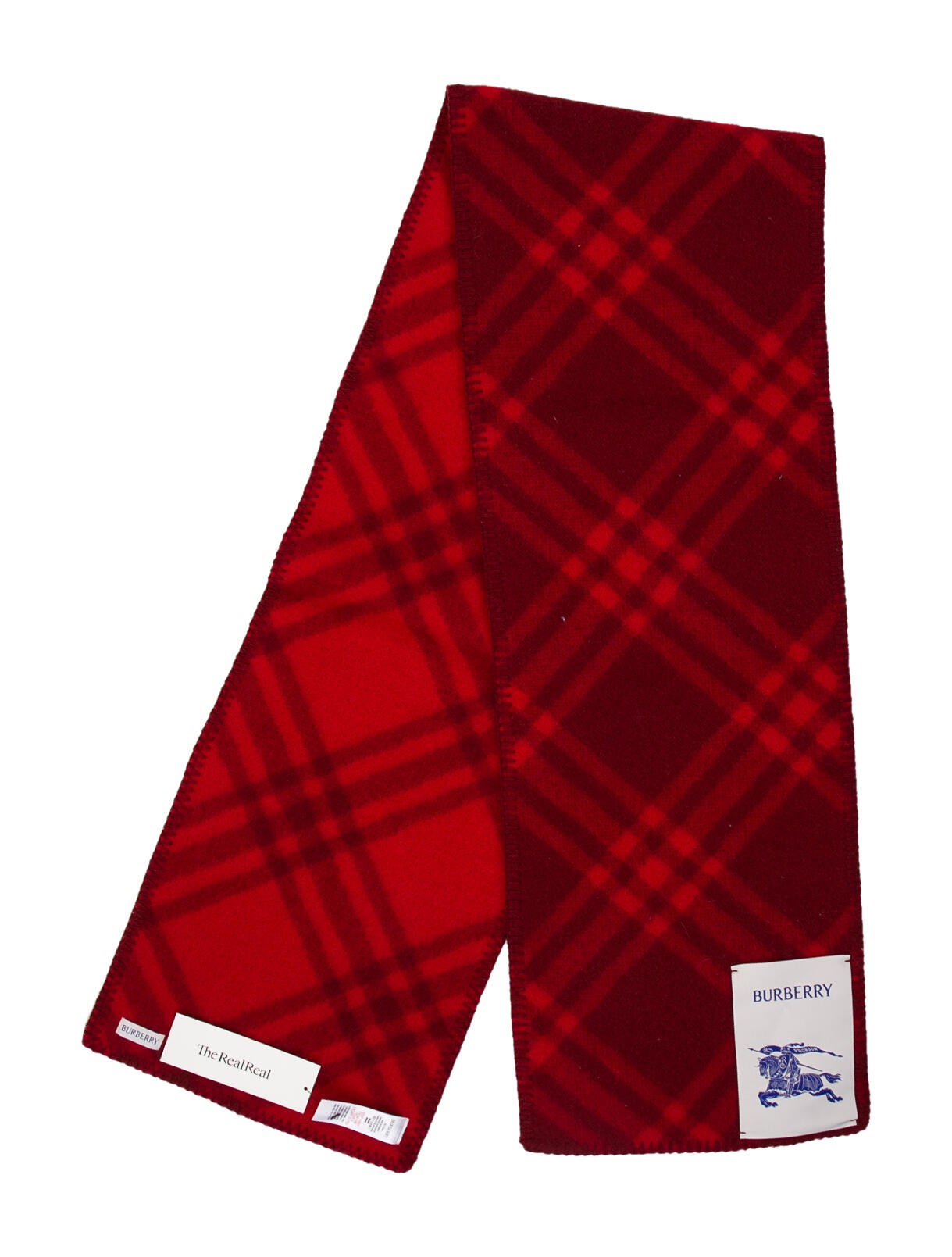 Burberry Wool Plaid Print Scarf