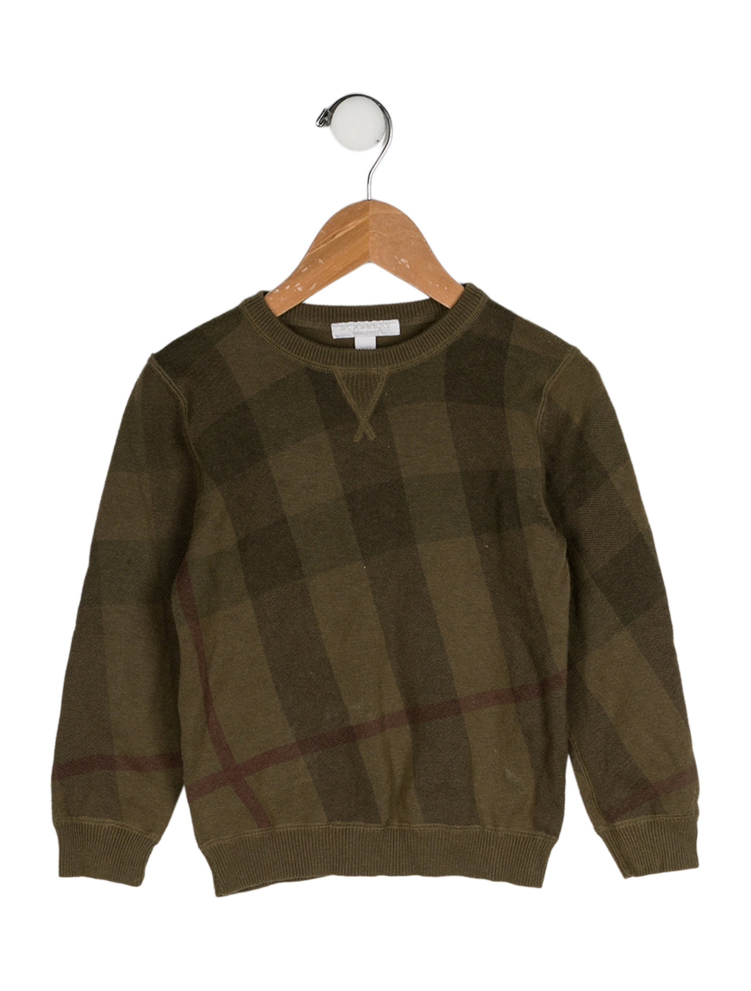 Burberry Check Print Crewneck Sweater