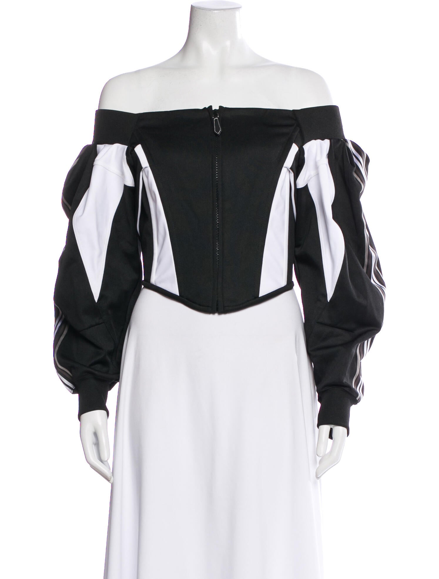 Burberry Colorblock Pattern Off-The-Shoulder Top