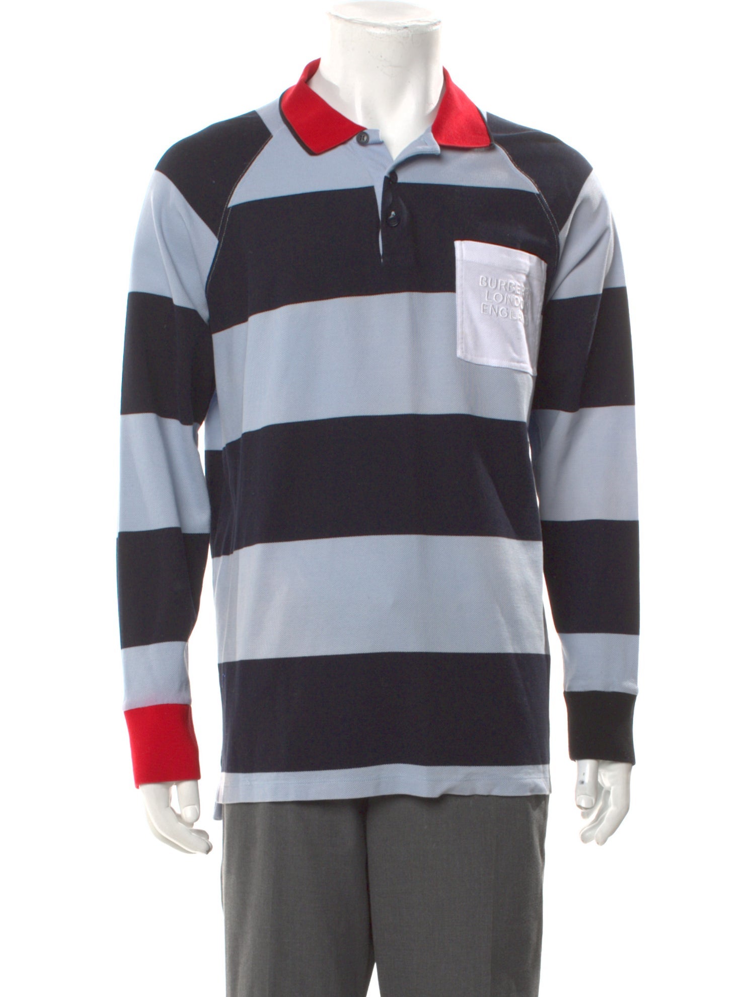 Burberry Striped Collar Polo Shirt