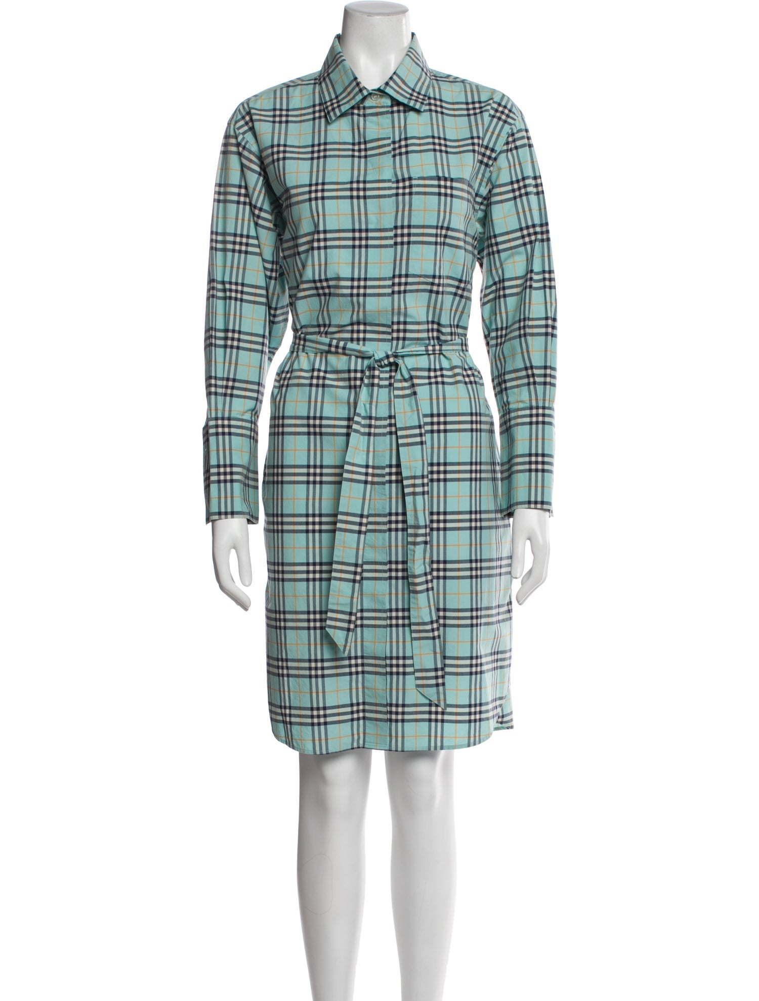 Burberry Plaid Print Knee-Length Dress