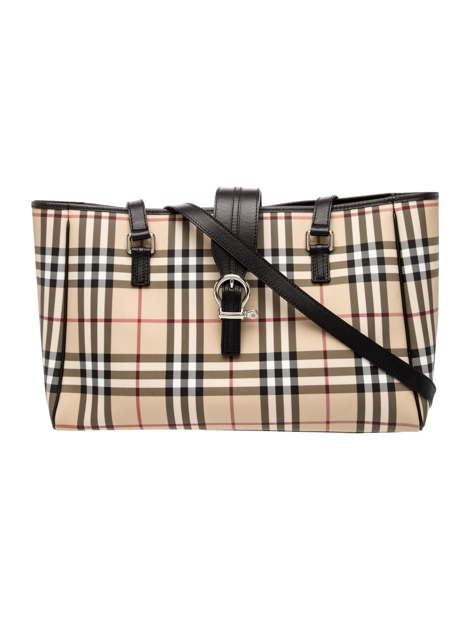 Burberry Leather-Trimmed House Check Diaper Bag