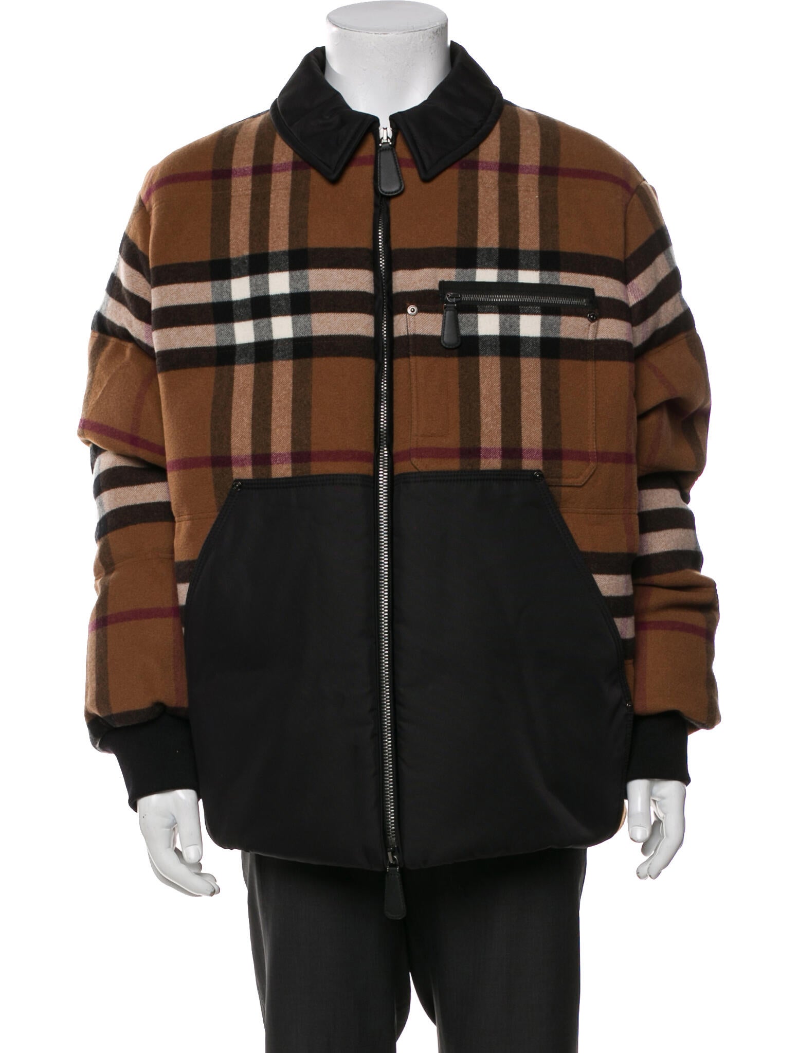 Burberry Wool Plaid Print Jacket