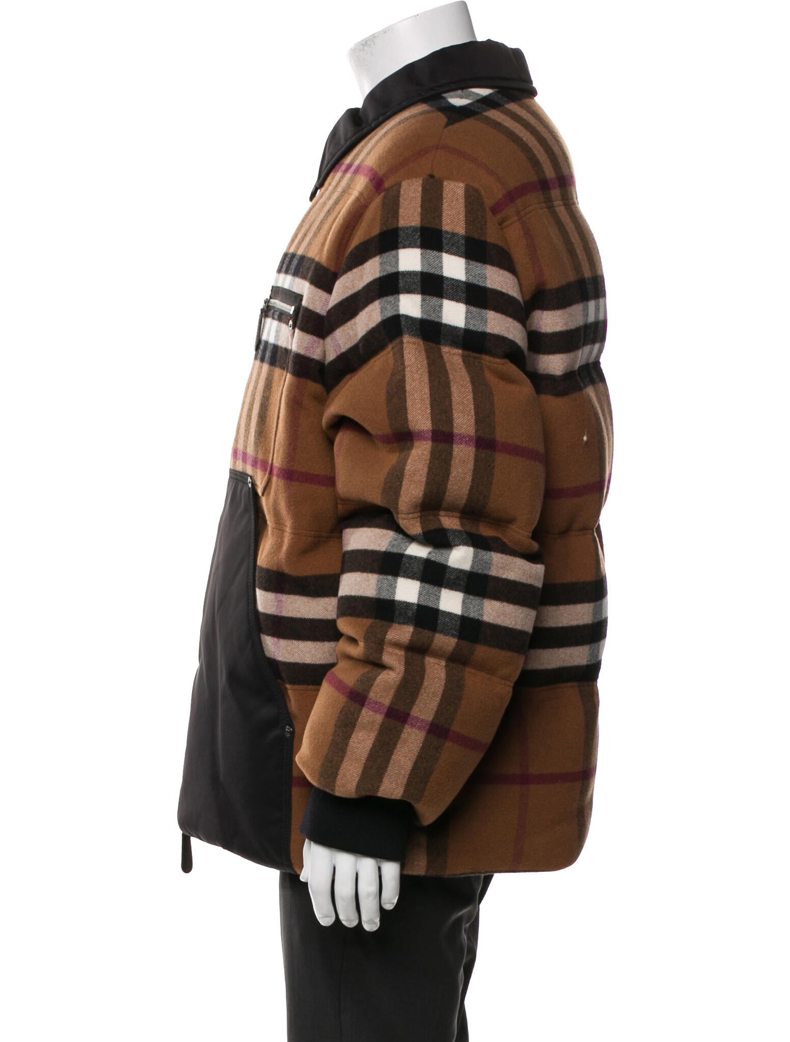 Burberry Wool Plaid Print Jacket