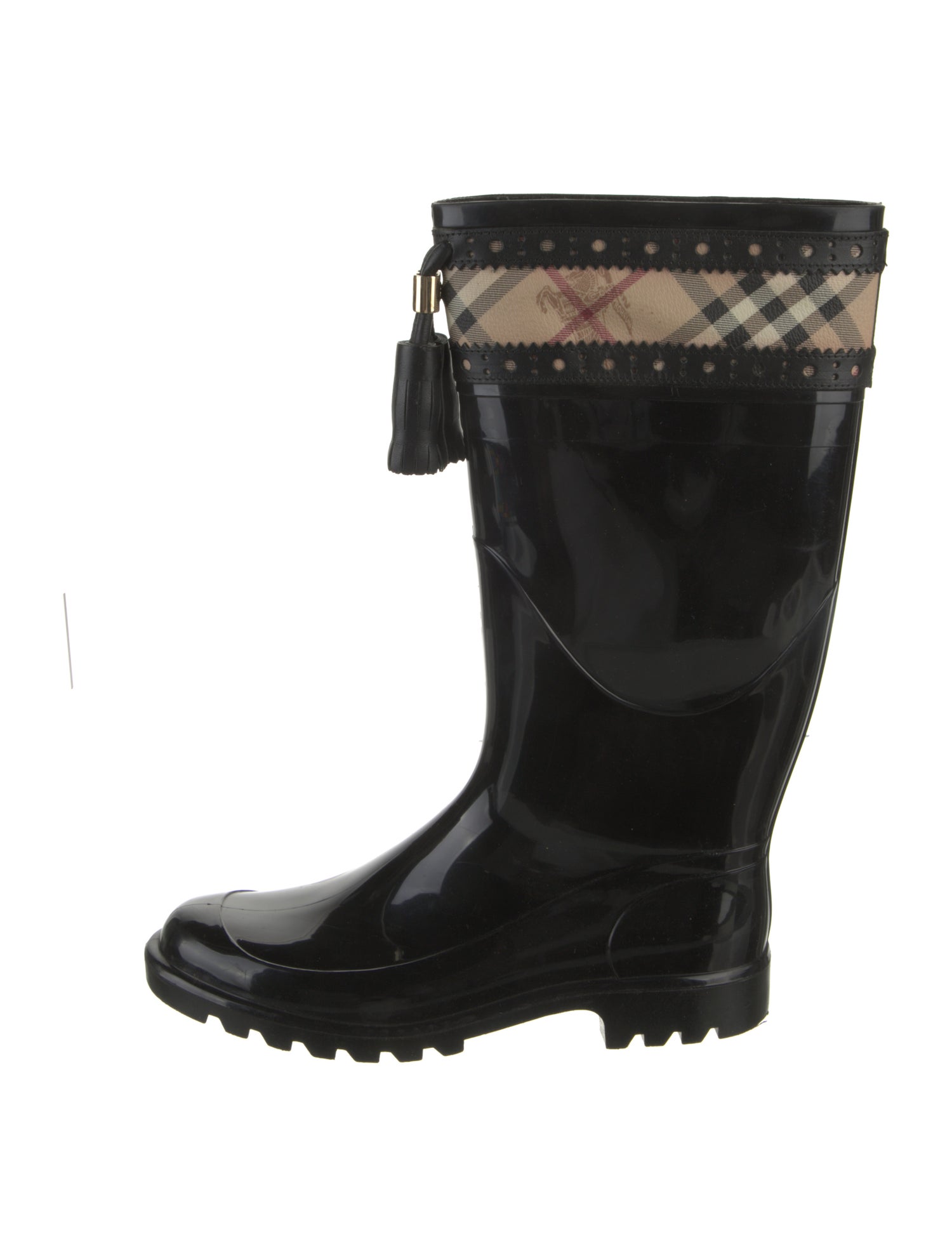 Burberry Haymarket Check Pattern Rubber Boots