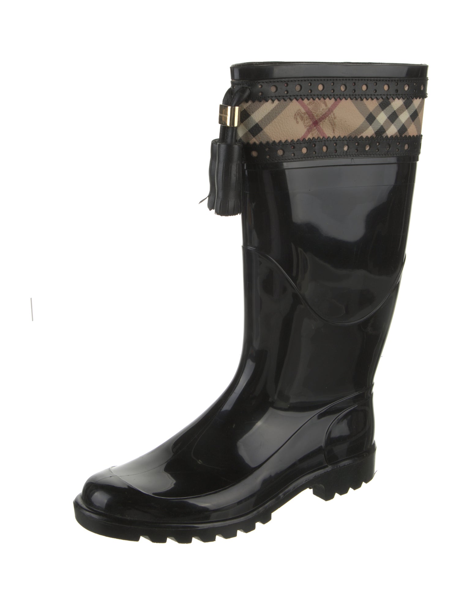 Burberry Haymarket Check Pattern Rubber Boots