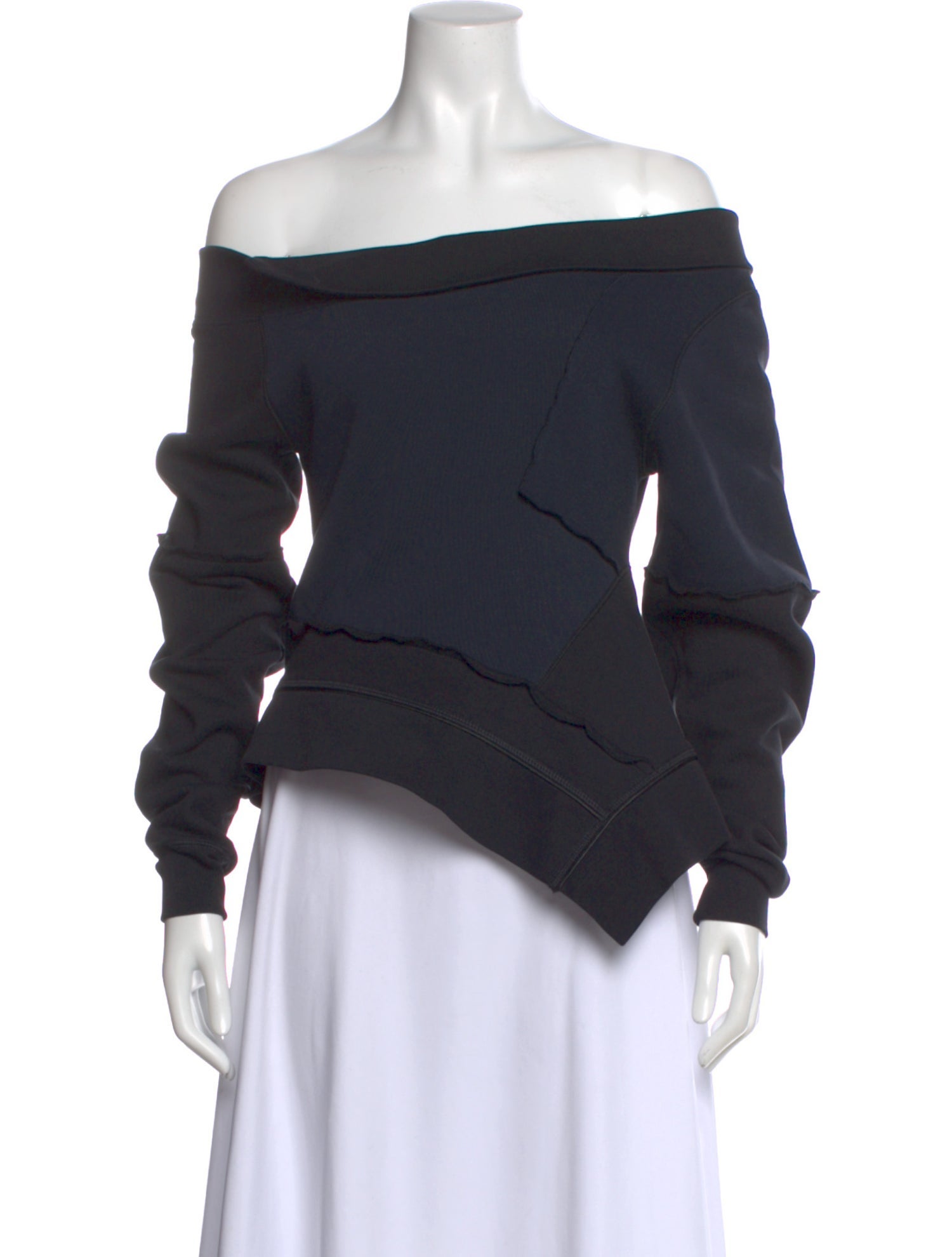 Burberry Off-The-Shoulder Long Sleeve Sweatshirt