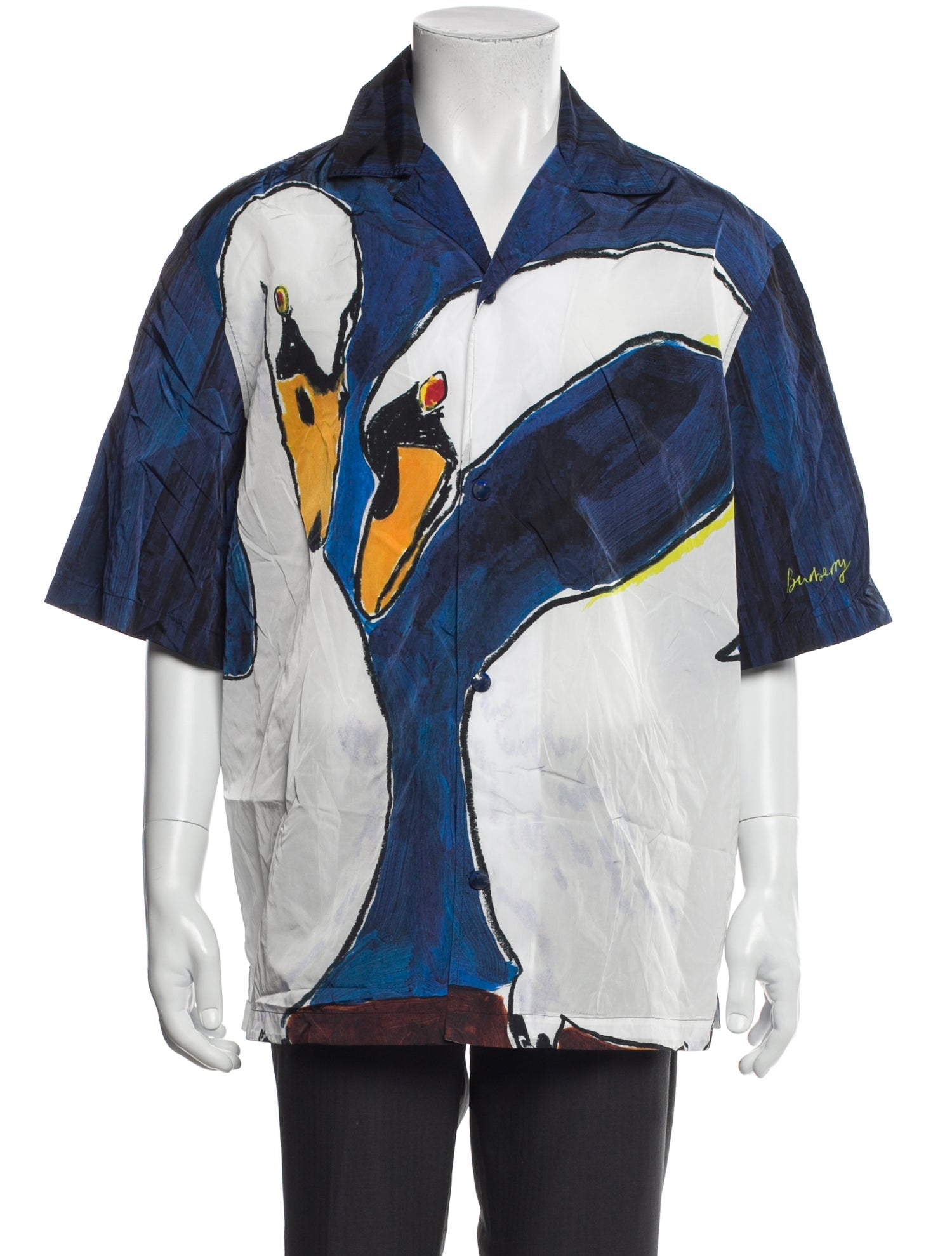 Burberry Graphic Print Short Sleeve Dress Shirt