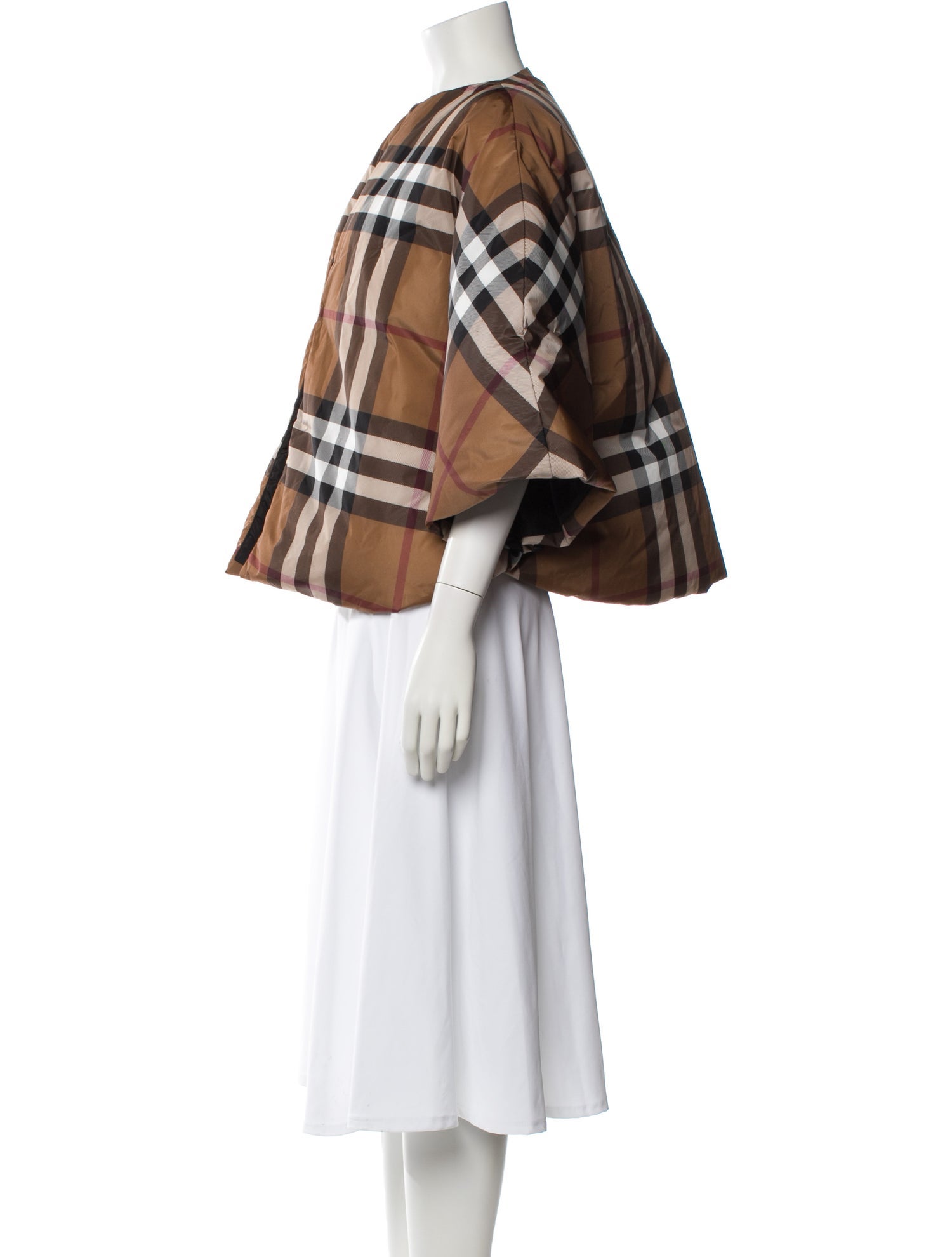 Burberry Nylon Plaid Print Jacket