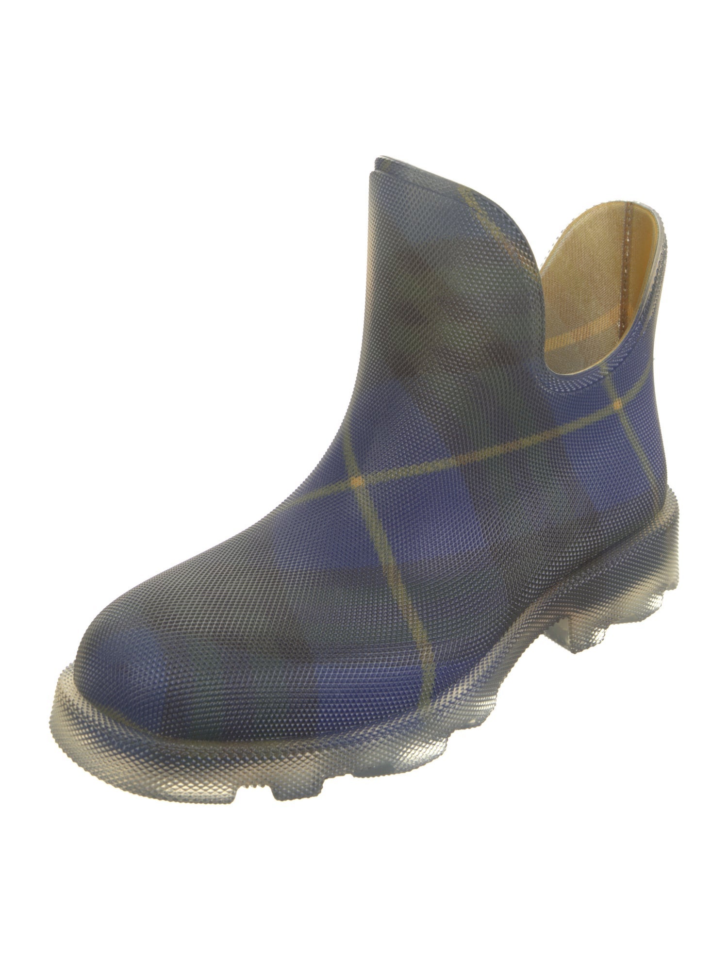 Burberry Rubber Plaid Print Rain Boots