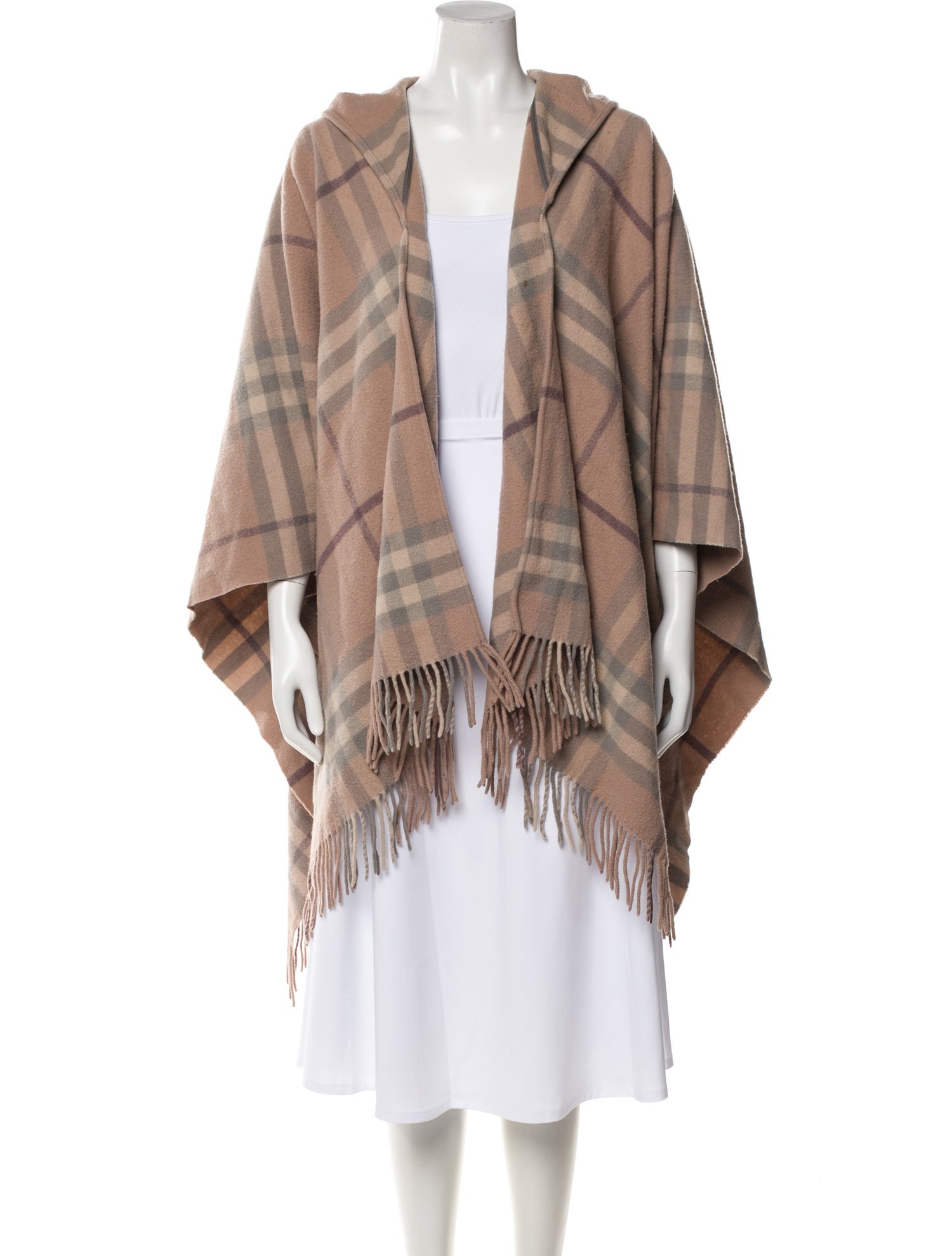 Burberry Merino Wool Nova Check Pattern Shawl