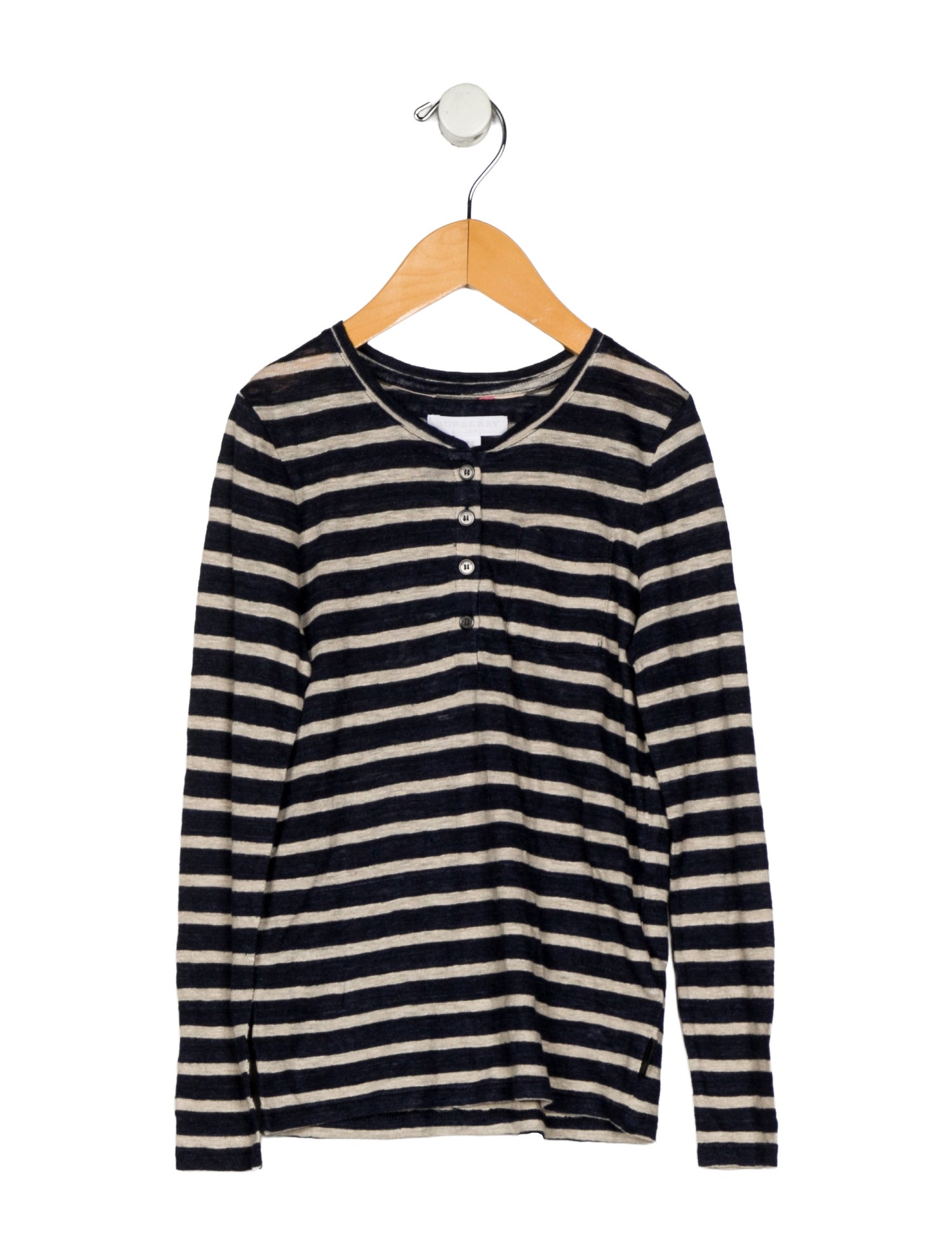 Burberry Linen Striped Long Sleeve Shirt w/Tags