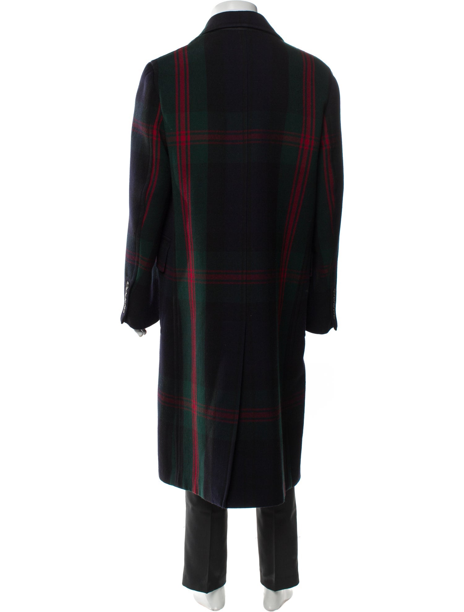 Exploded Check Pattern Wool Overcoat