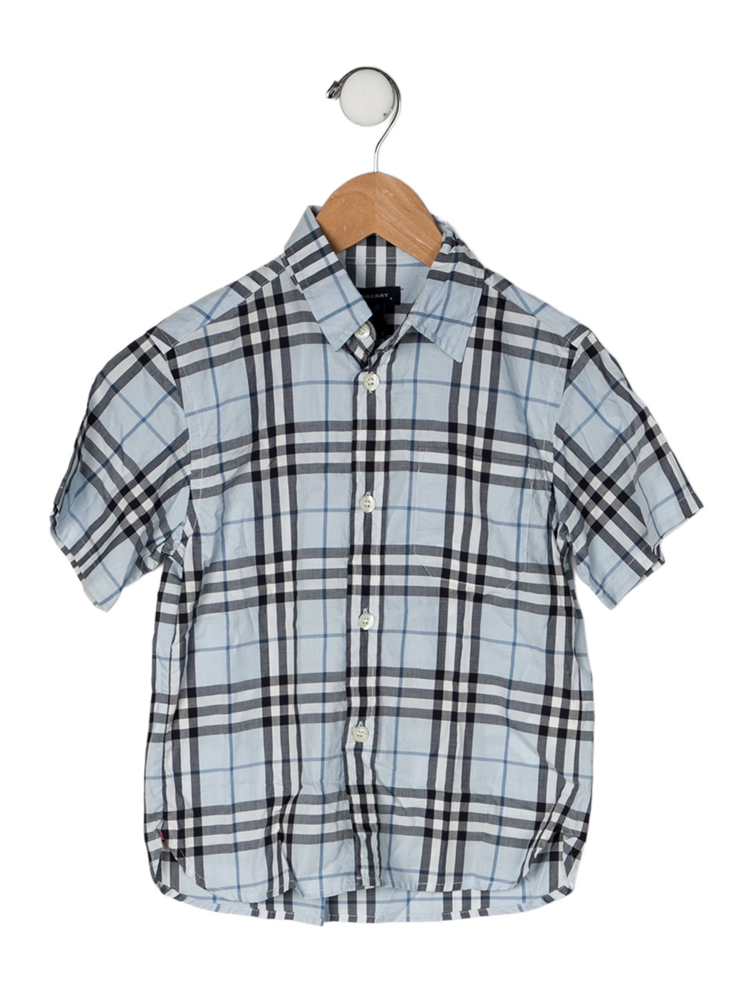 Burberry Cotton Plaid Short Sleeve Shirt