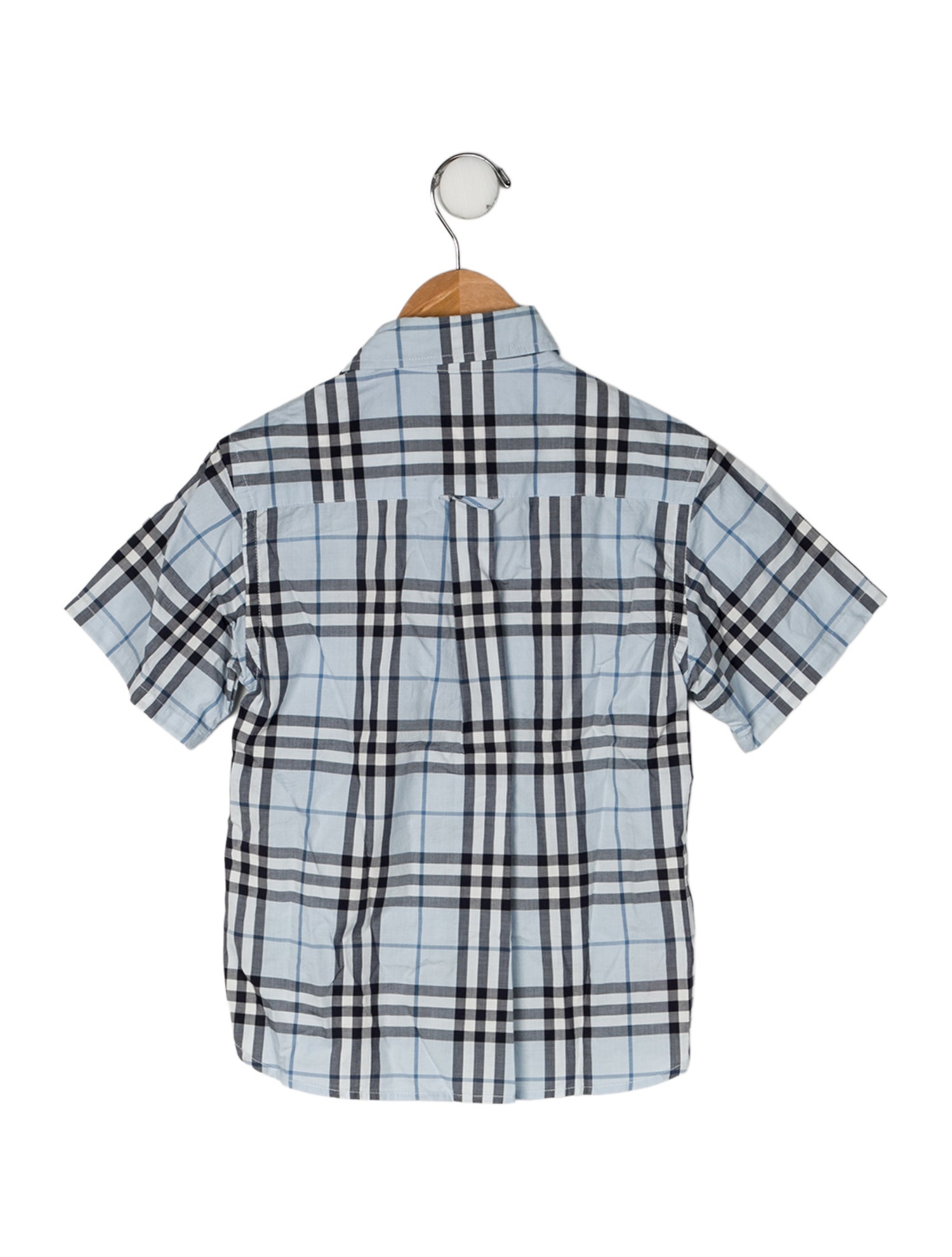 Burberry Cotton Plaid Short Sleeve Shirt
