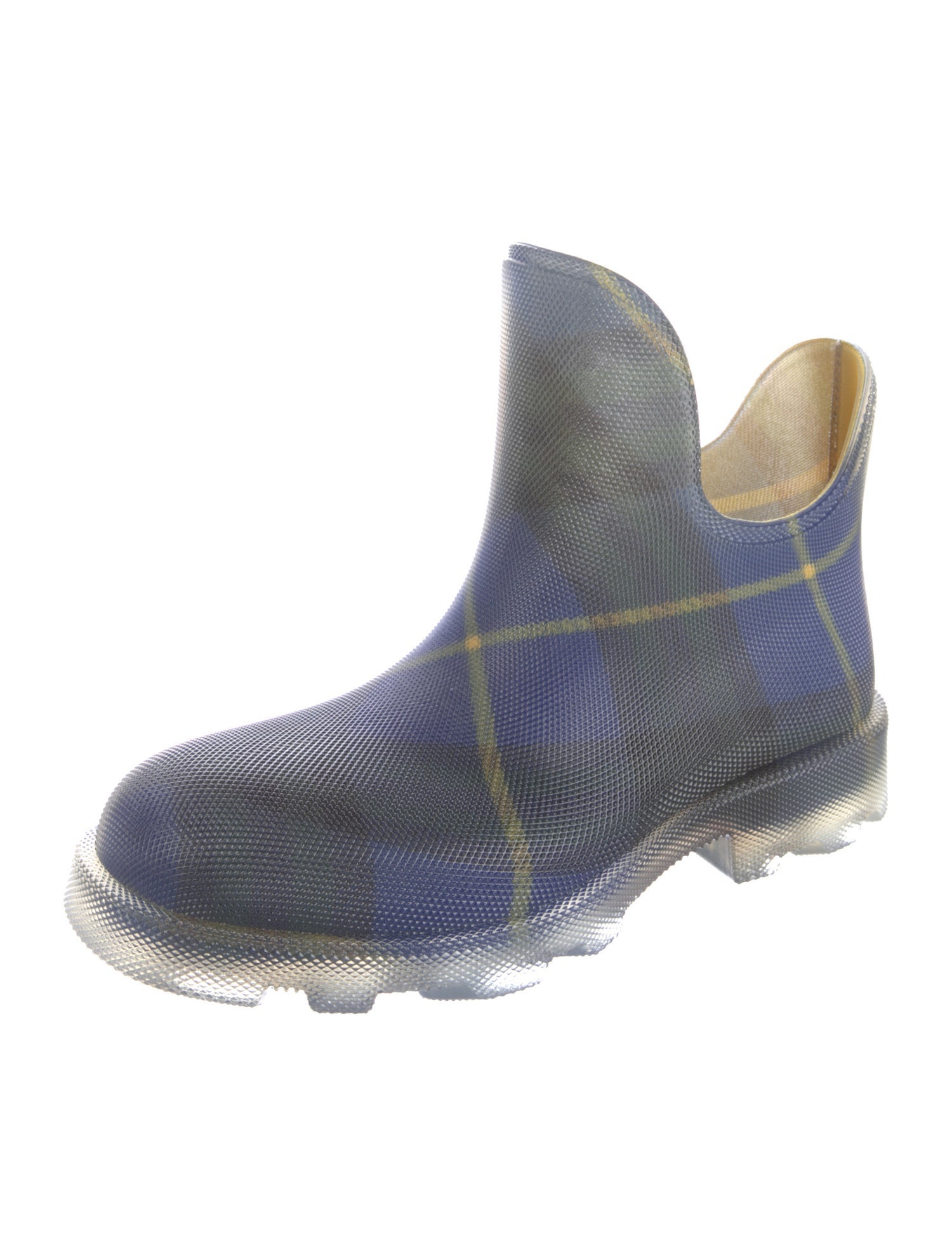 Burberry Rubber Plaid Print Rain Boots