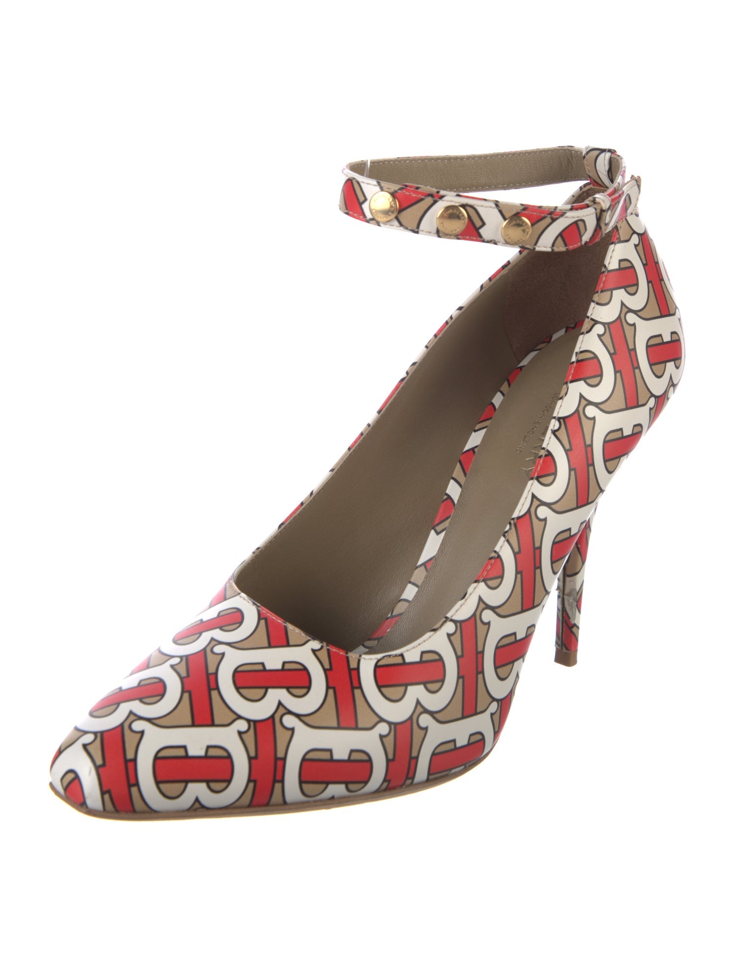 Burberry TB Monogram Leather Pumps