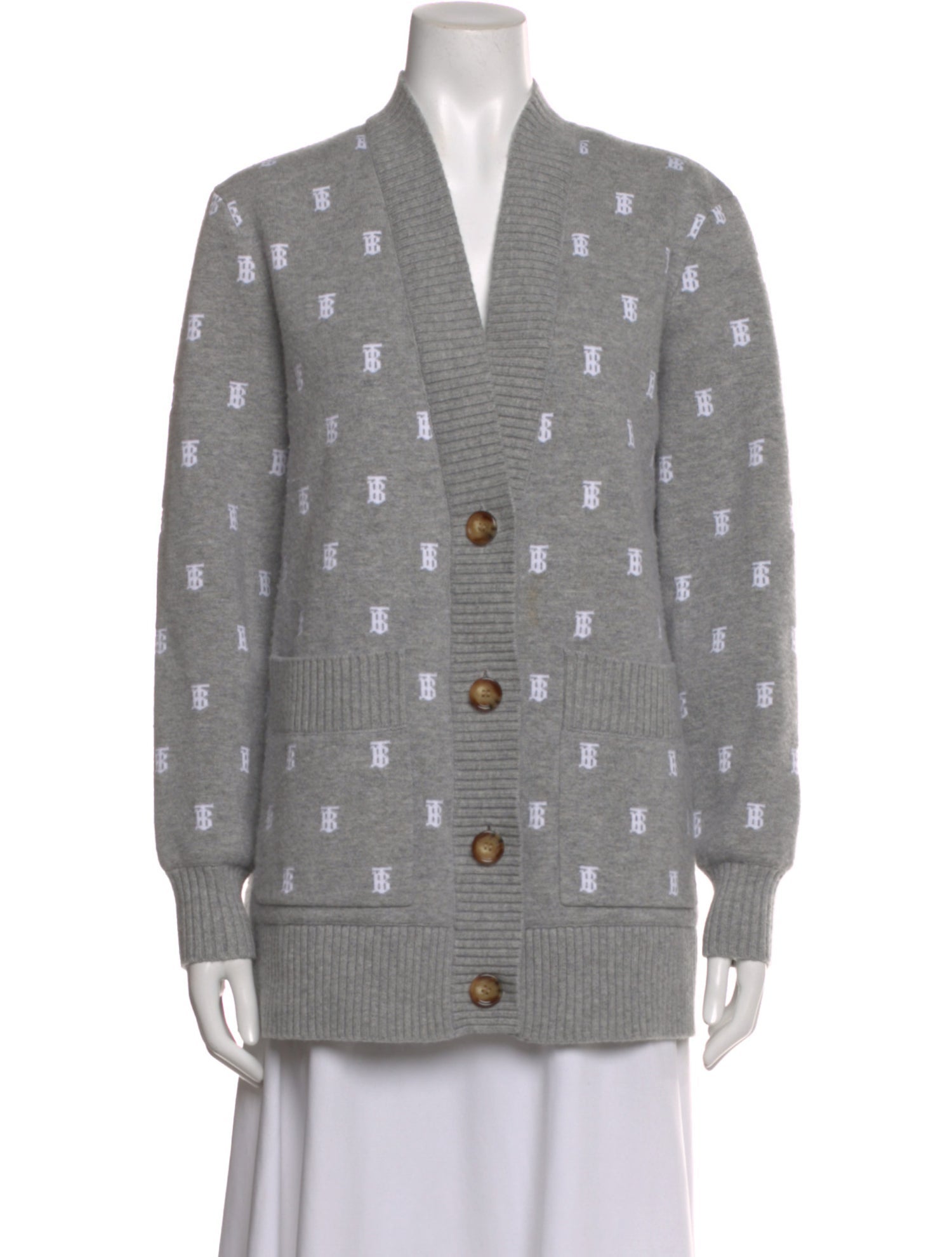 Burberry Printed V-Neck Sweater