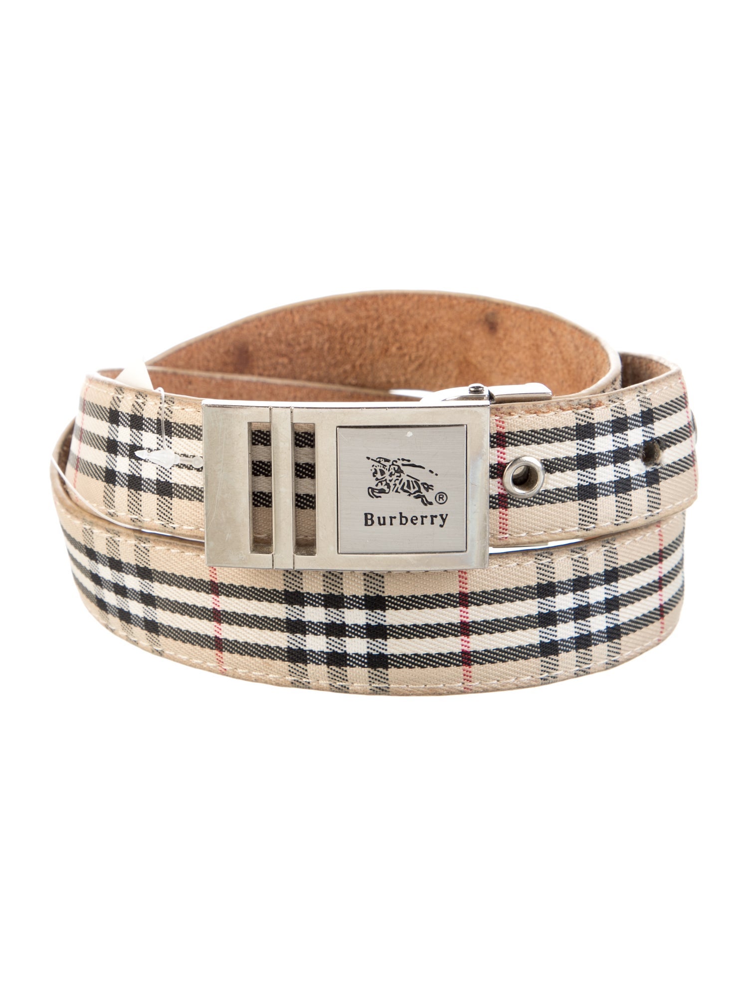Burberry Nova Check Pattern Canvas Belt