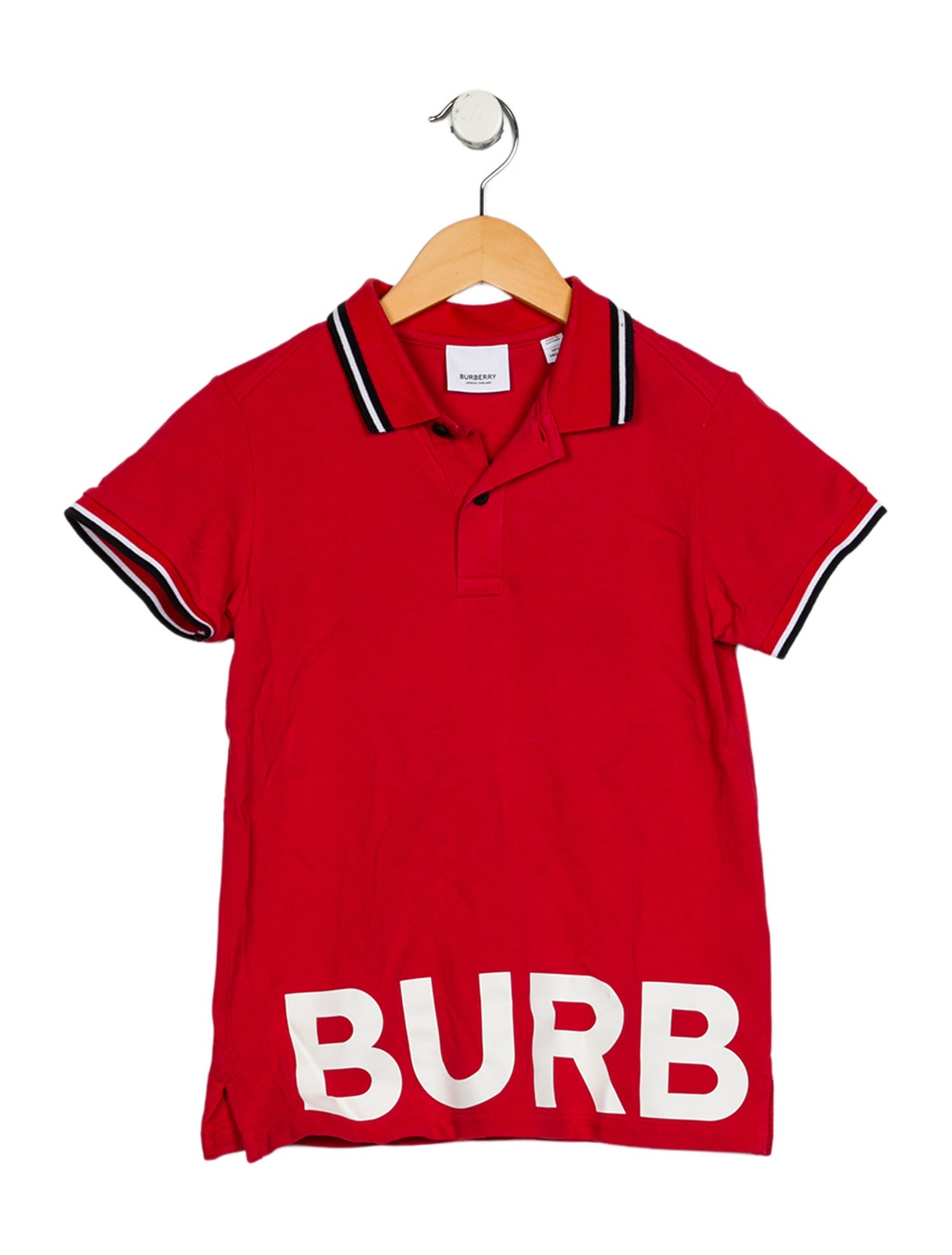 Burberry Cotton red patterned casual short sleeve shirt with button closure