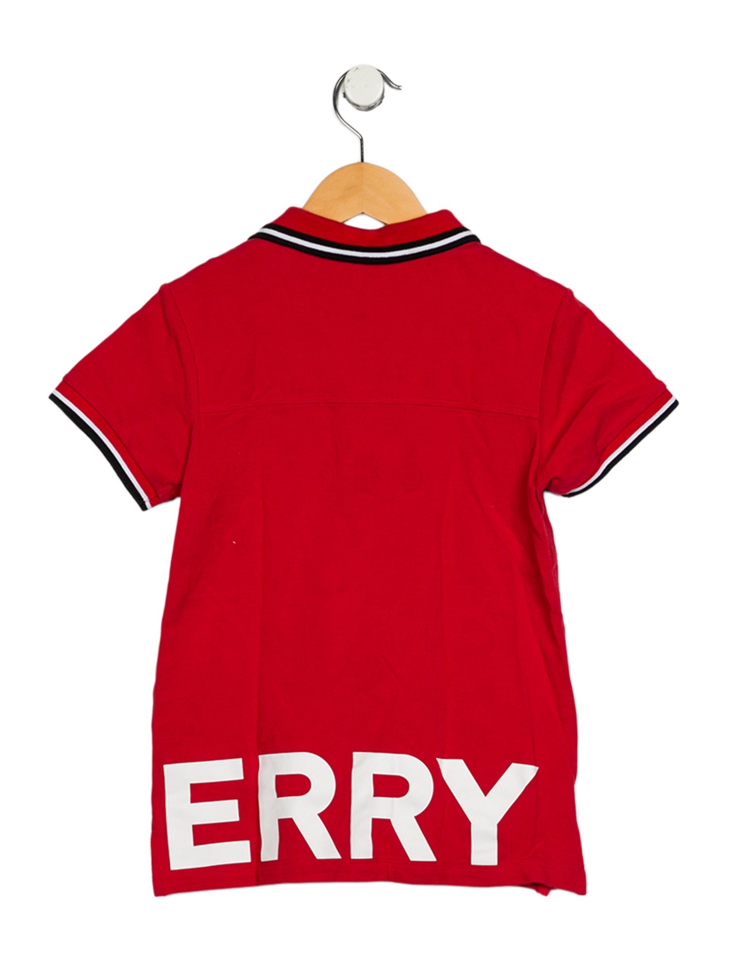 Burberry Cotton red patterned casual short sleeve shirt with button closure