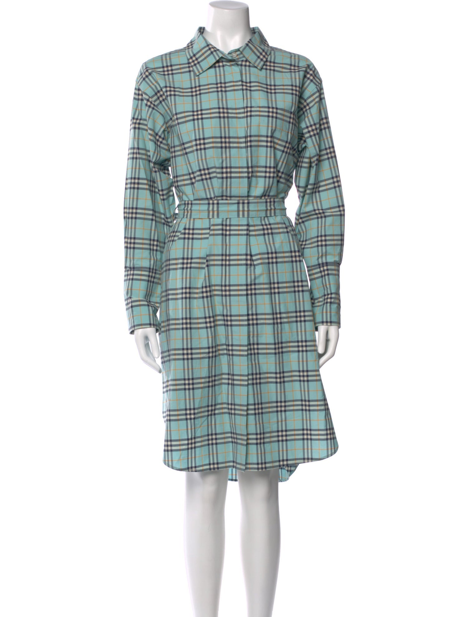 Burberry Plaid Print Midi Length Dress w/ Tags
