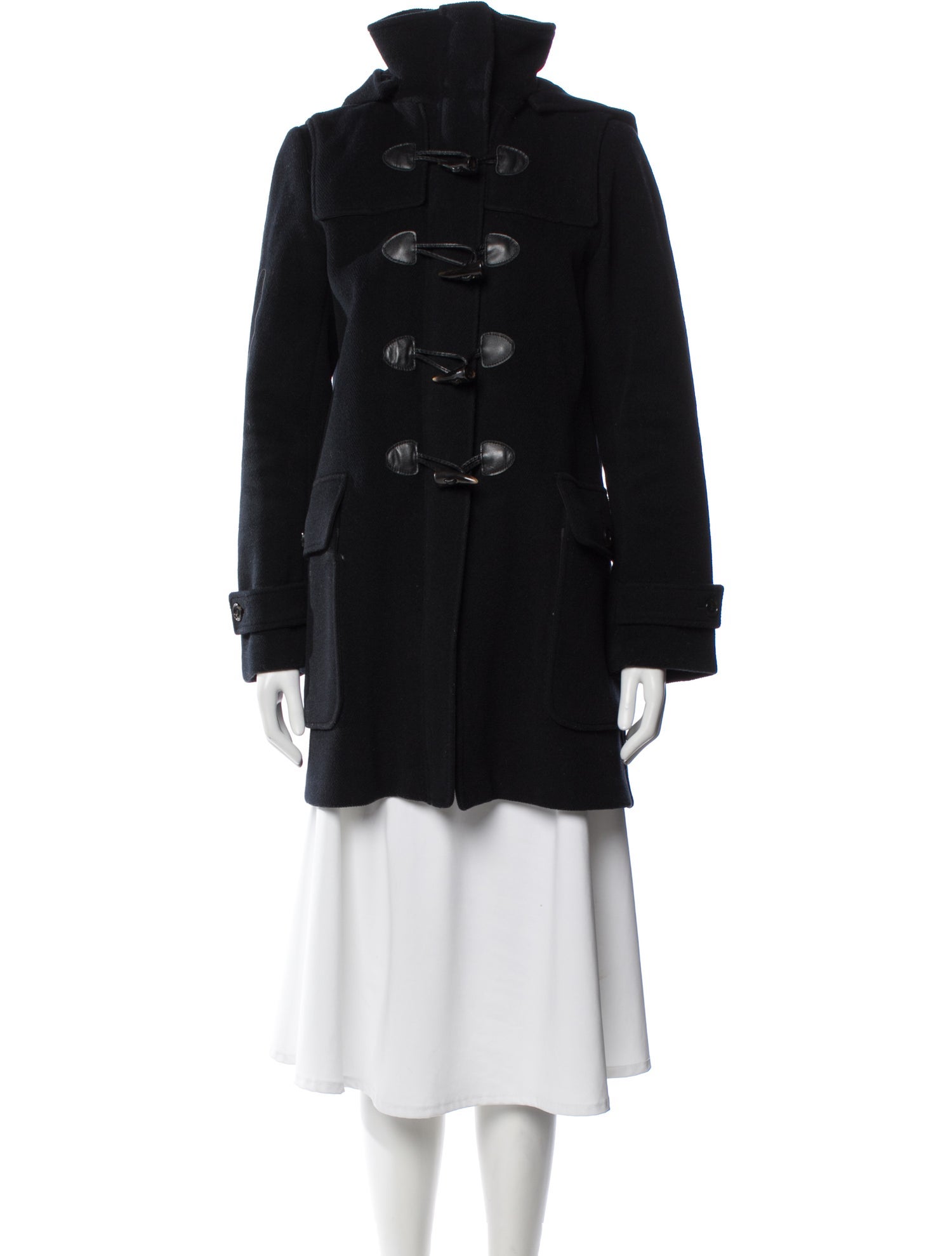 Burberry London Wool Faux Fur Coat