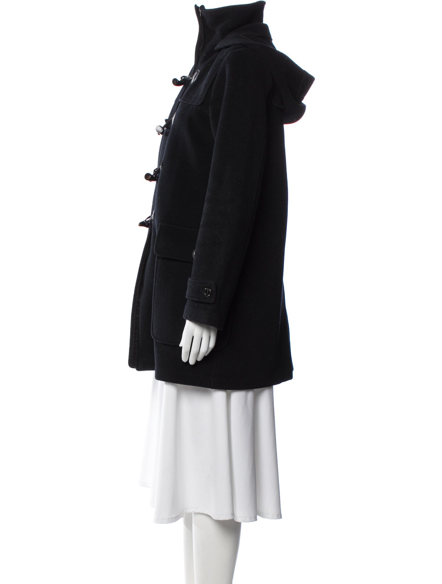 Burberry London Wool Faux Fur Coat