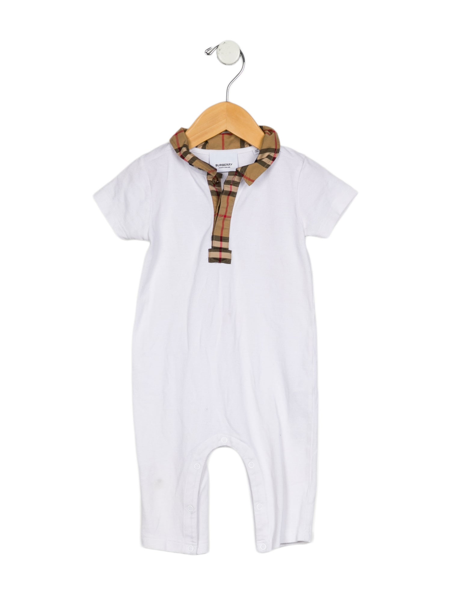 Burberry Cotton white and neutral patterned one piece