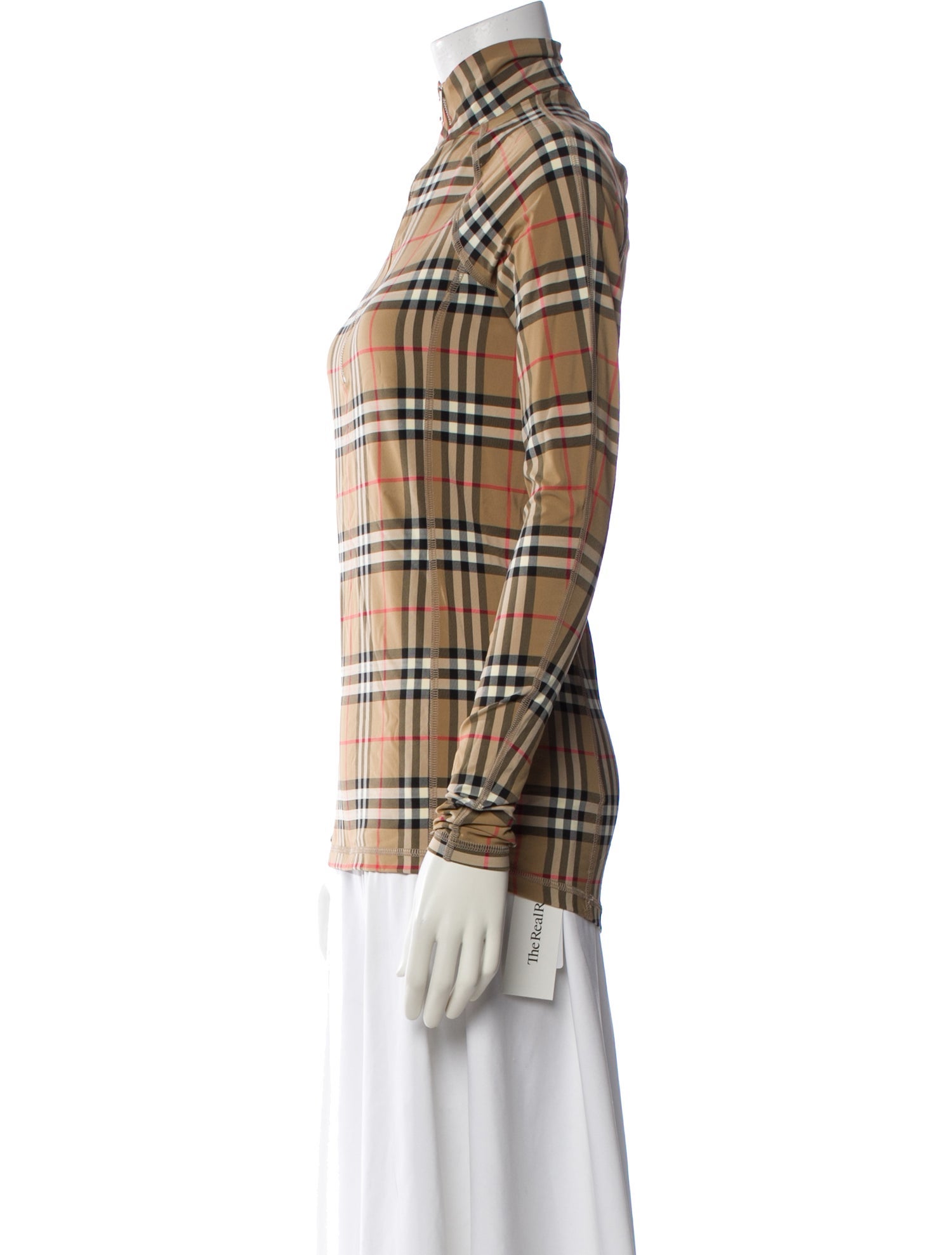 Burberry Nylon Plaid Print Top