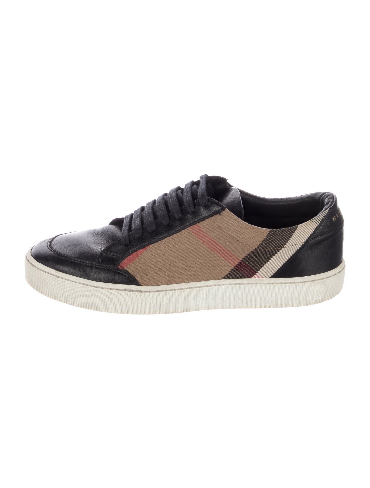 Burberry Nova Check Pattern Leather Sneakers