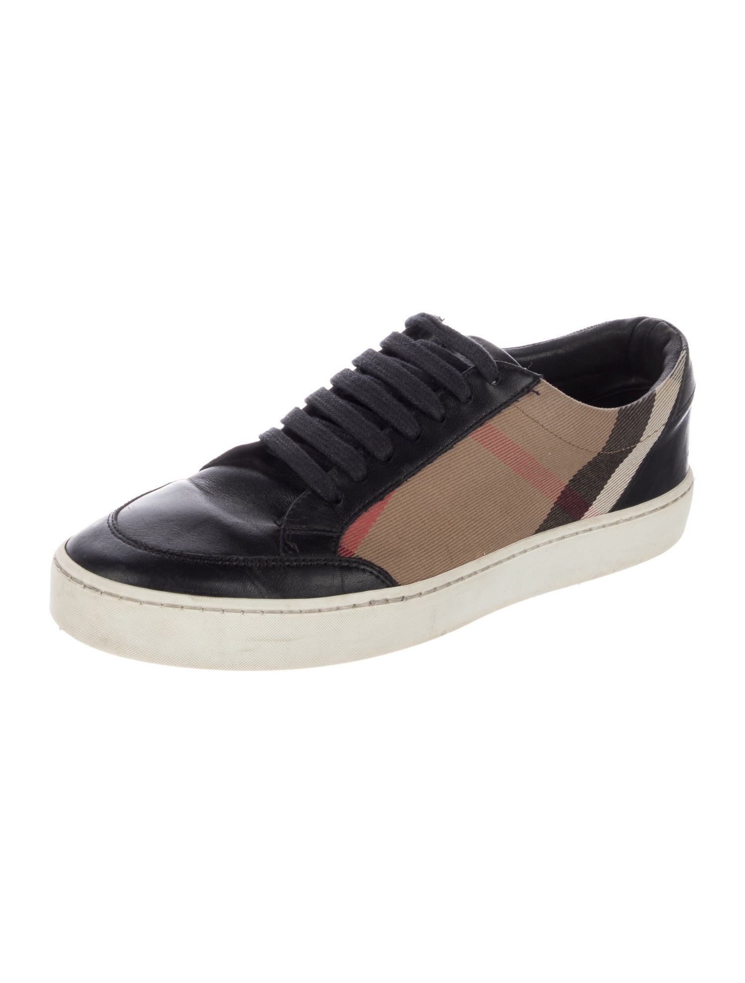 Burberry Nova Check Pattern Leather Sneakers