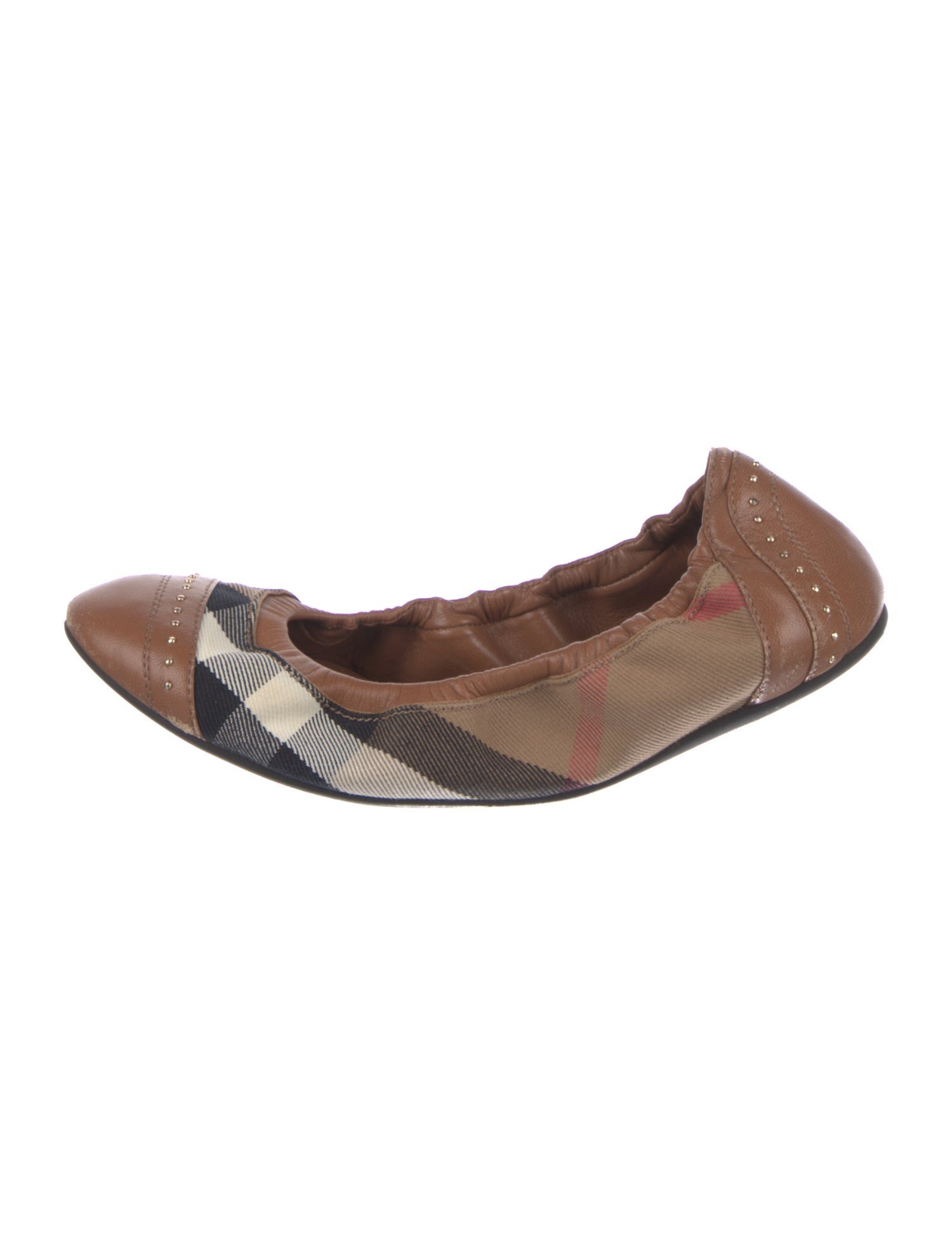 Burberry Vintage Check Leather Ballet Flats