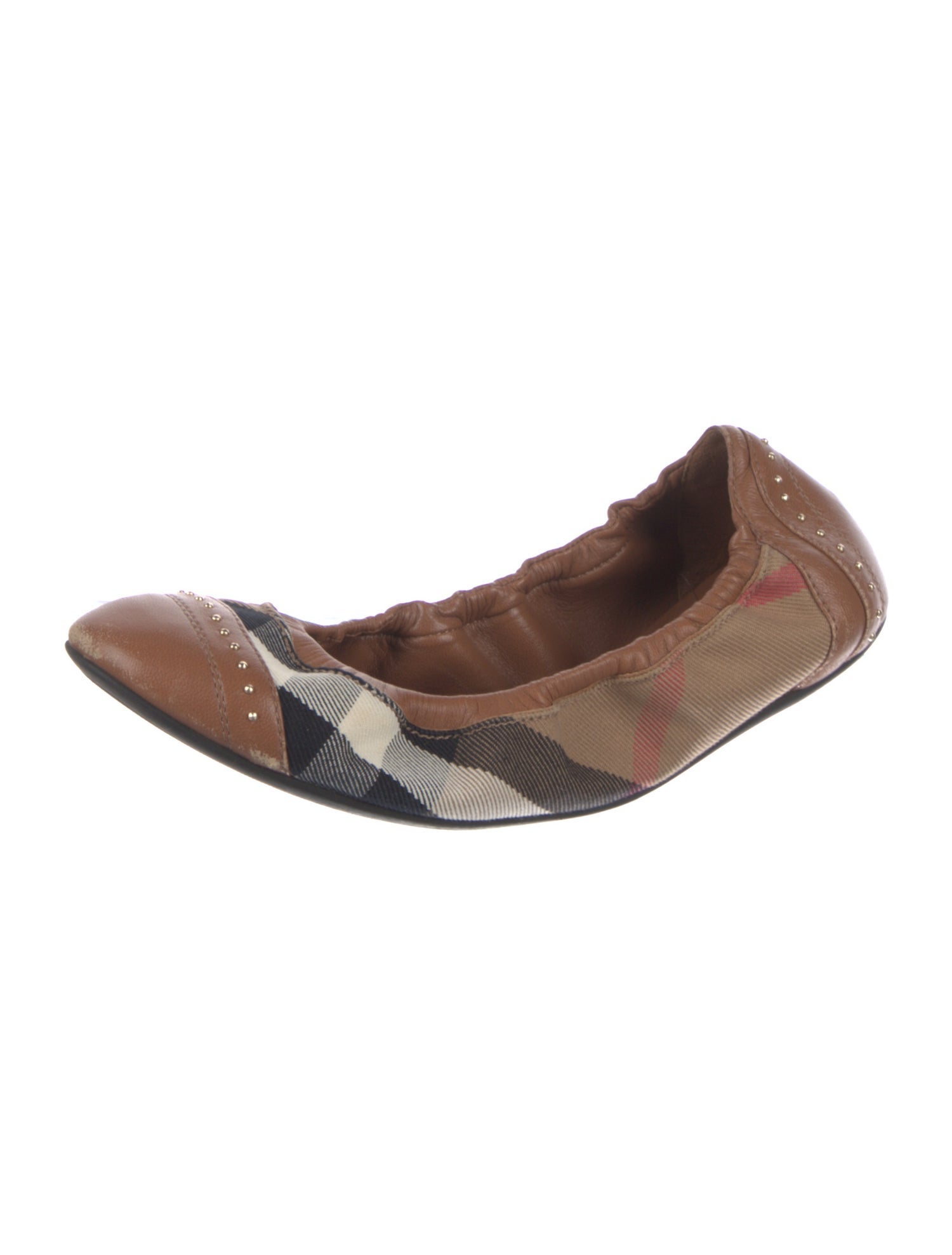 Burberry Vintage Check Leather Ballet Flats