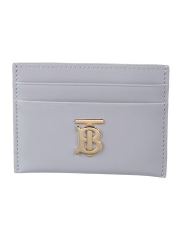 Pre-owned Burberry Leather Card Holder W/ Tags In Gray